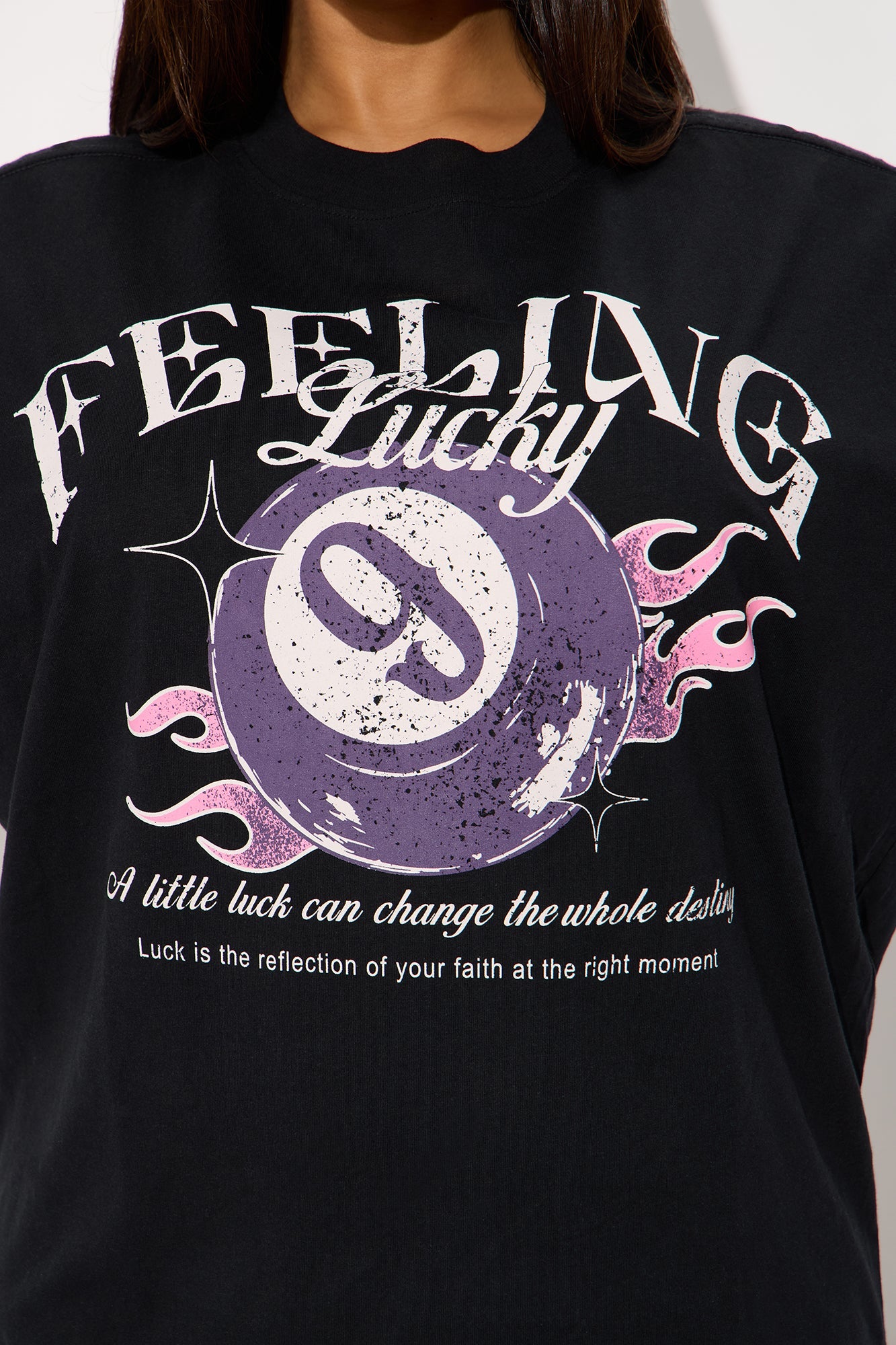 Feeling Lucky Oversize TShirt - Black
