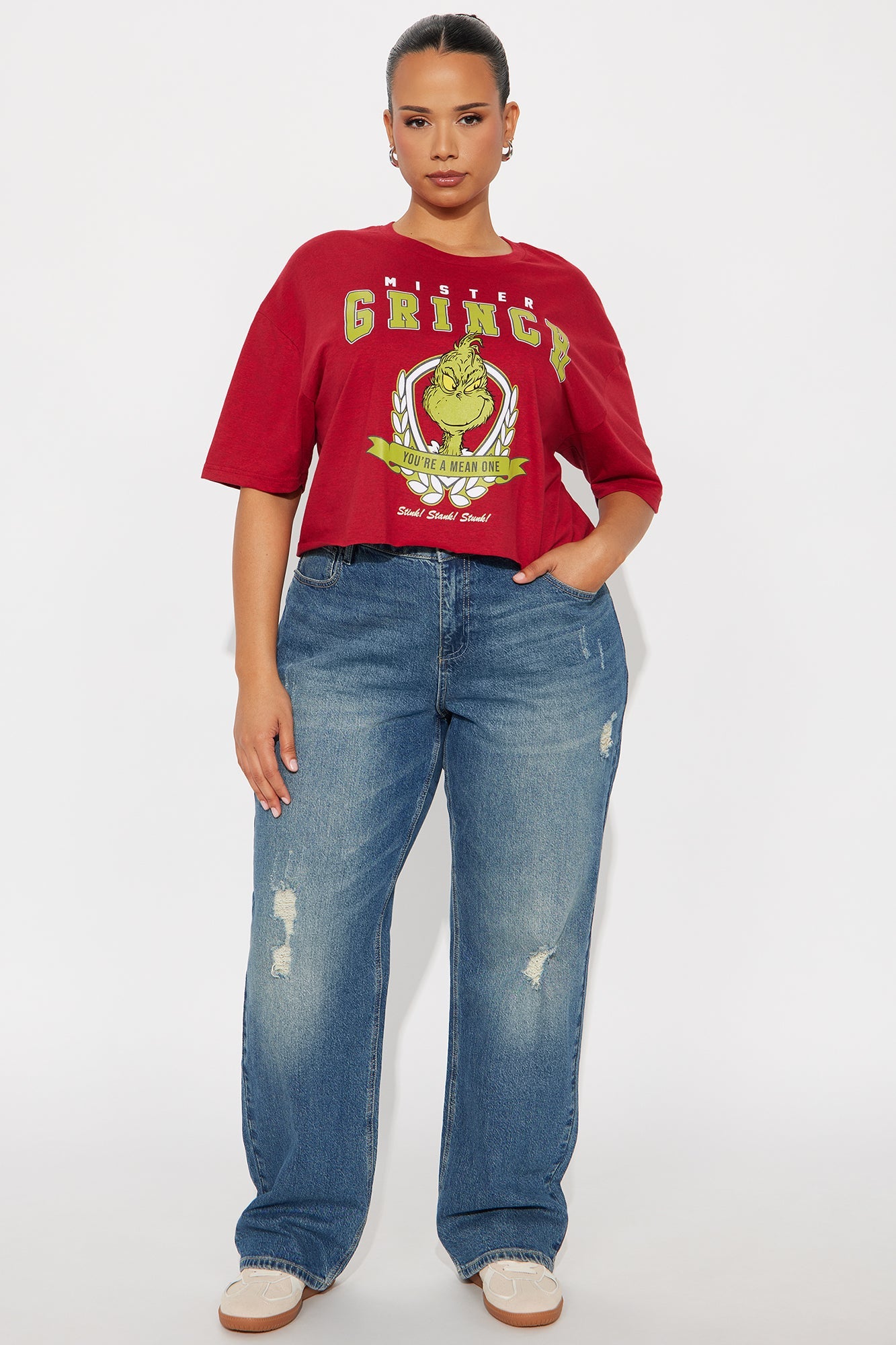Mister Grinch Cropped Tee - Red