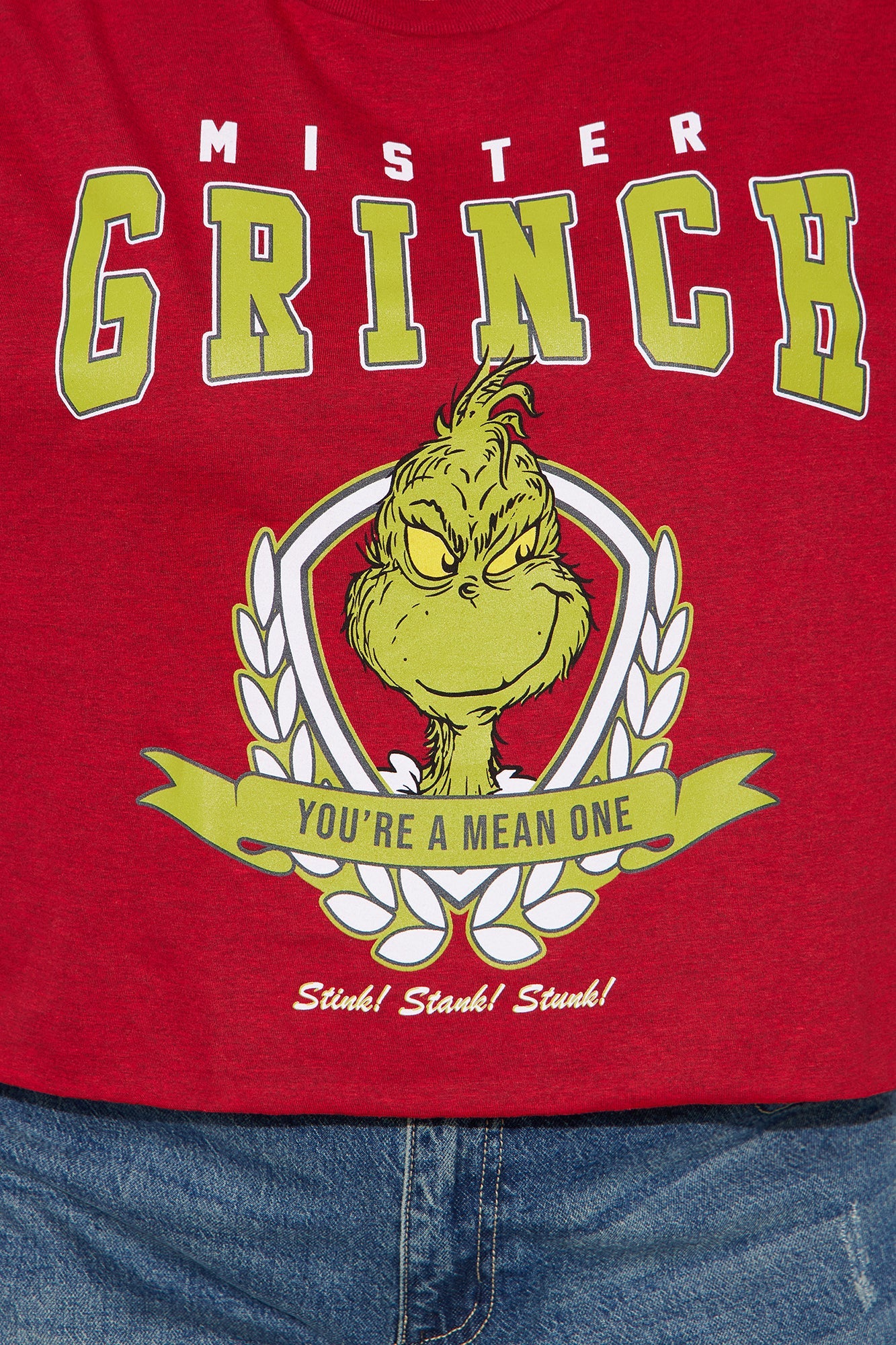 Mister Grinch Cropped Tee - Red