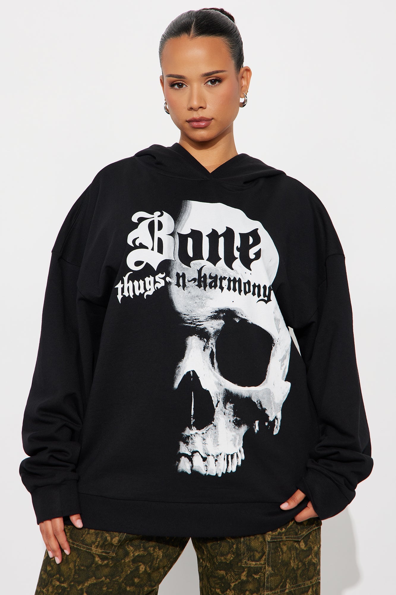 Bone Thugs N Harmony Oversized Fleece Hoodie - Black