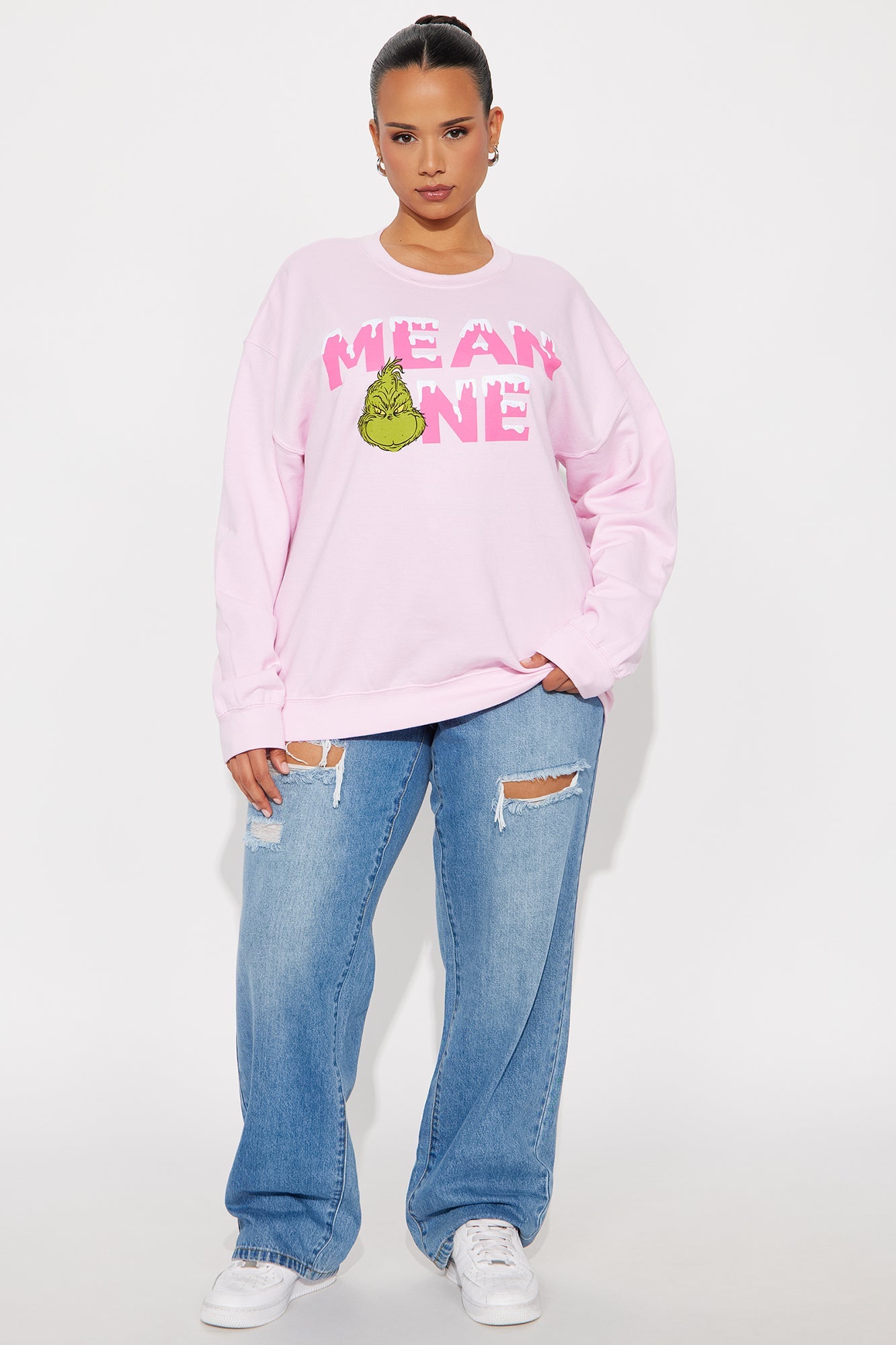 The Grinch You're A Mean One Sweatshirt - Pink
