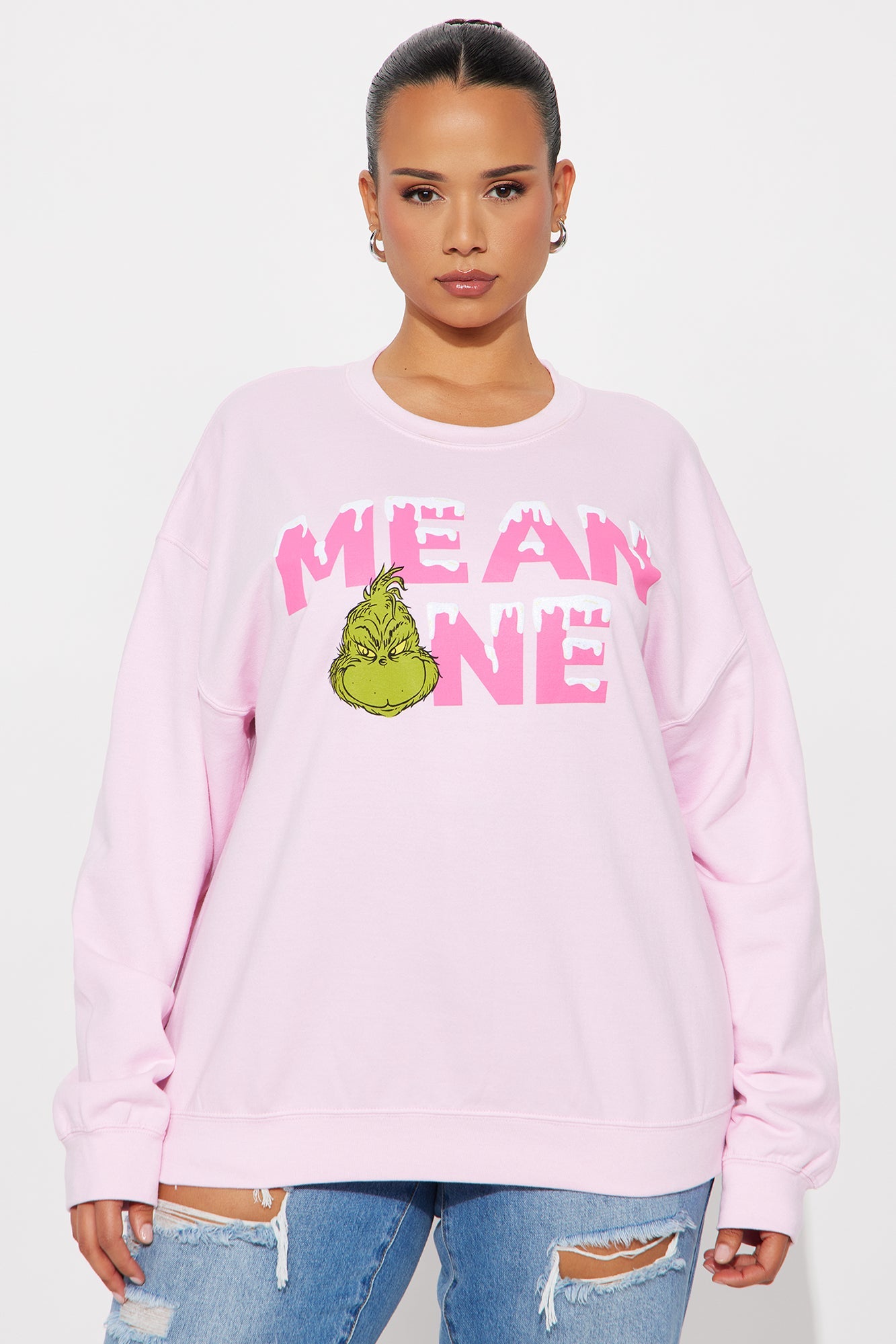 The Grinch You're A Mean One Sweatshirt - Pink