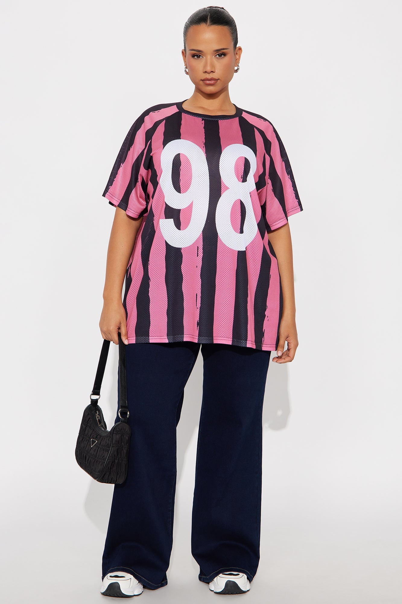 Not Your Game Striped Jersey - Black/Pink