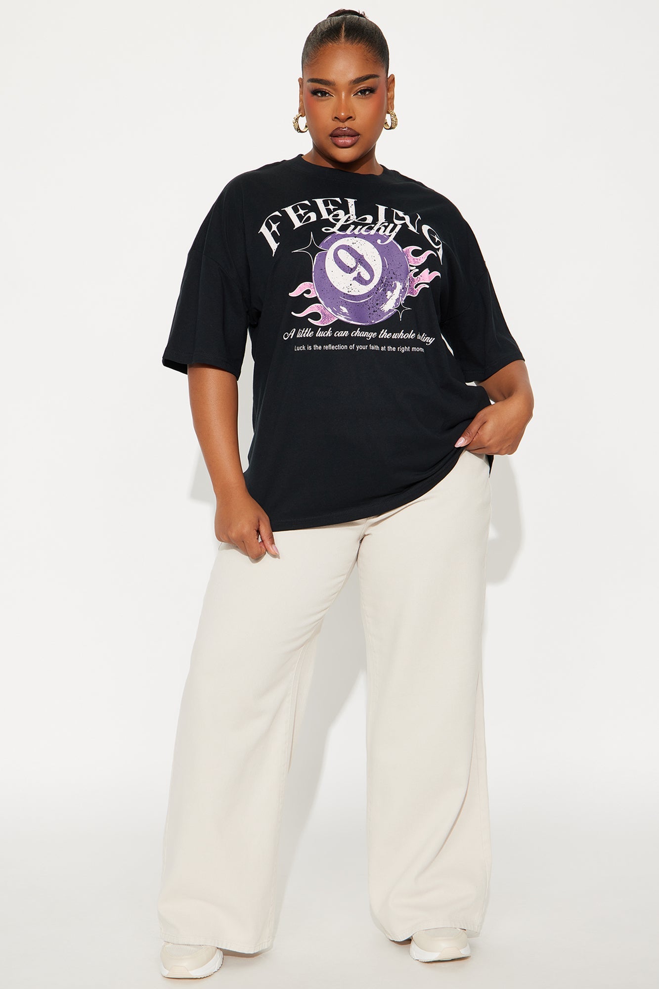 Feeling Lucky Oversize TShirt - Black