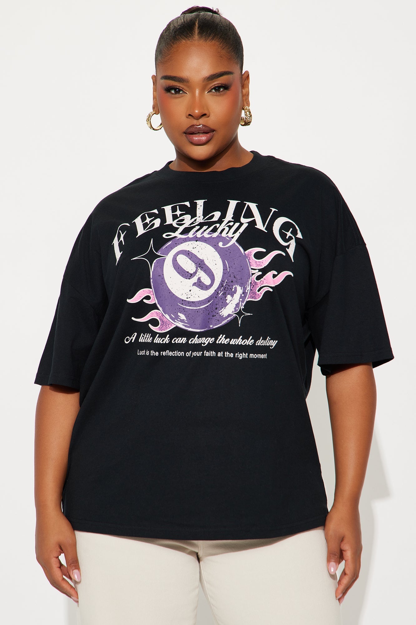 Feeling Lucky Oversize TShirt - Black