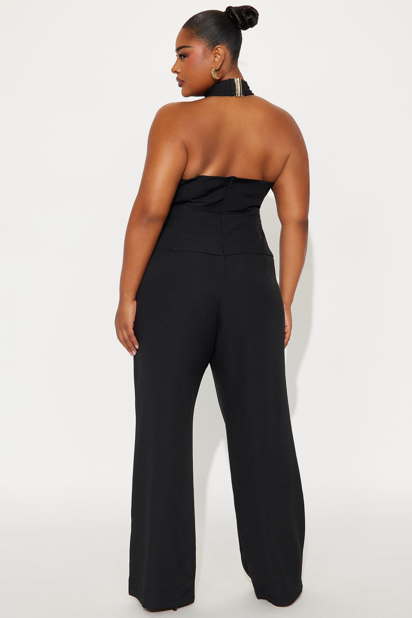 Happy Hour Halter Wide Leg Jumpsuit - Black