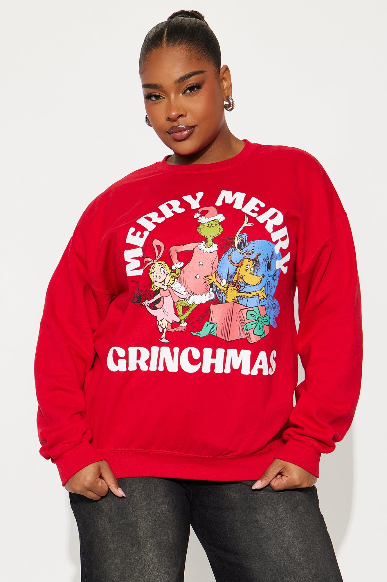 The Grinch Merry Merry Christmas Sweatshirt - Red