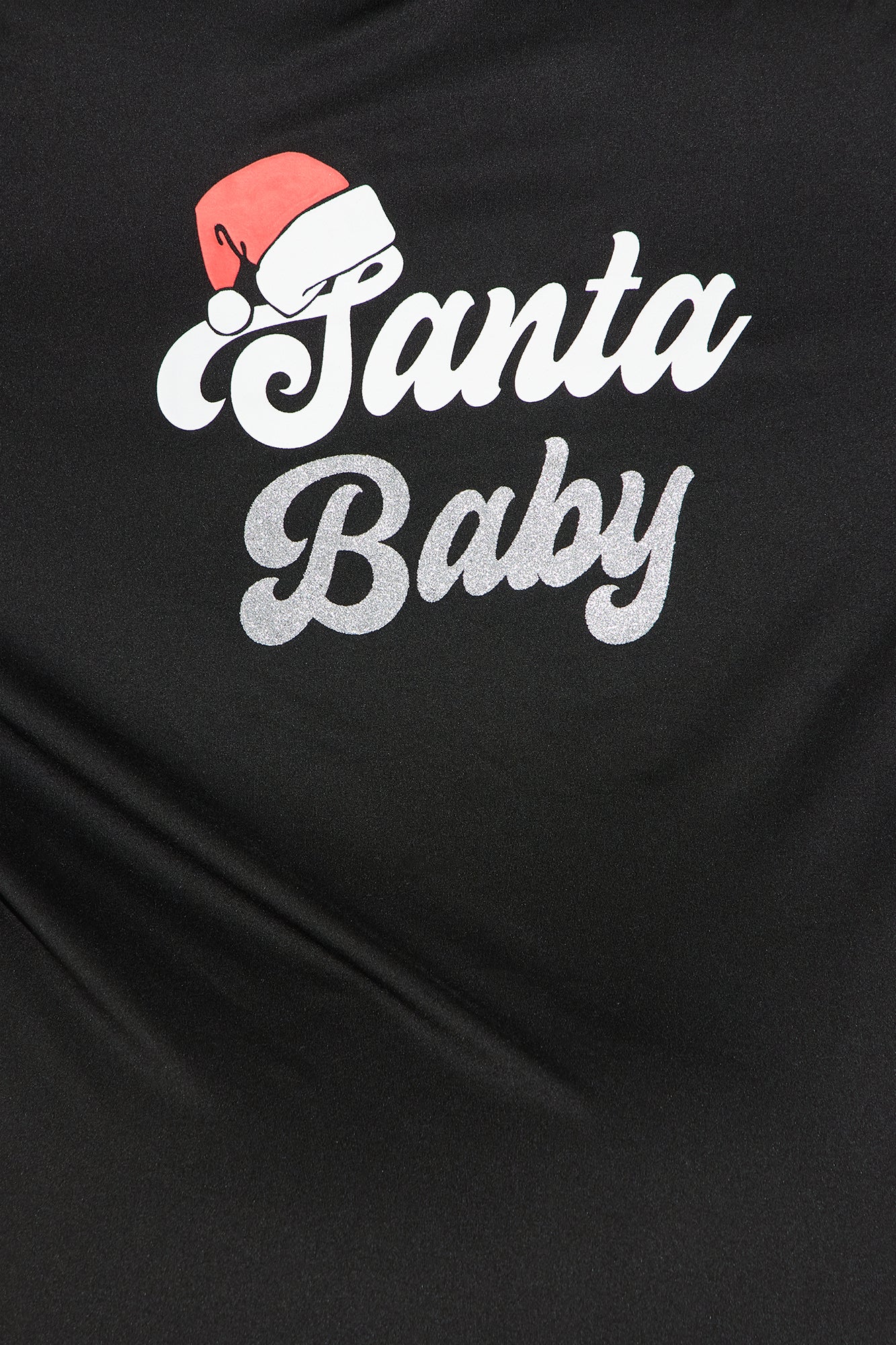 Santa Baby Long Sleeve PJ Sleep Shirt - Black/White