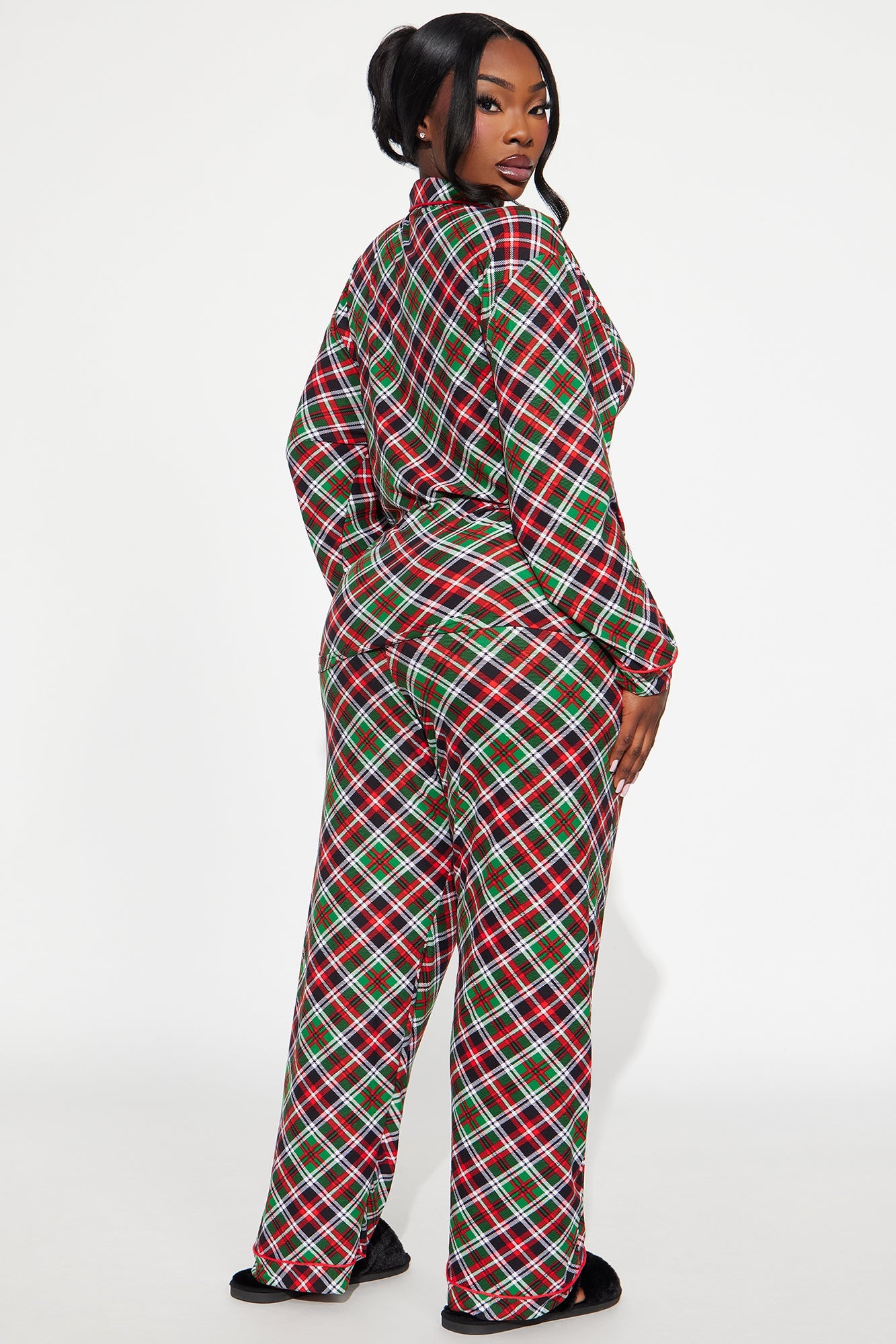 Happy Together Matching Family Long Sleeve PJ Pant Set - Green/combo