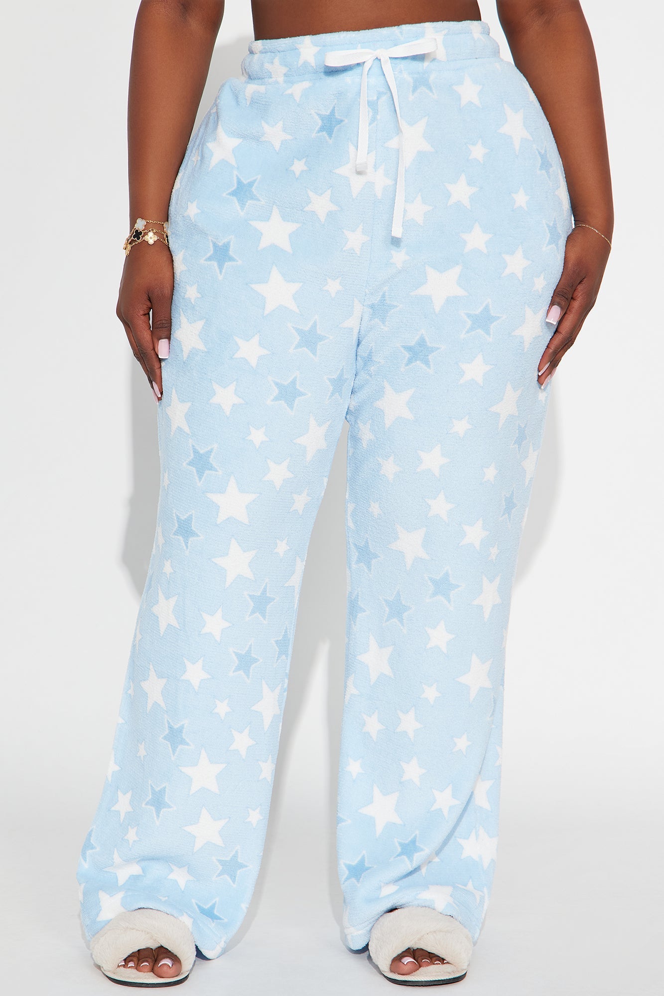 Lucky Star Plush PJ Pants - Light Blue