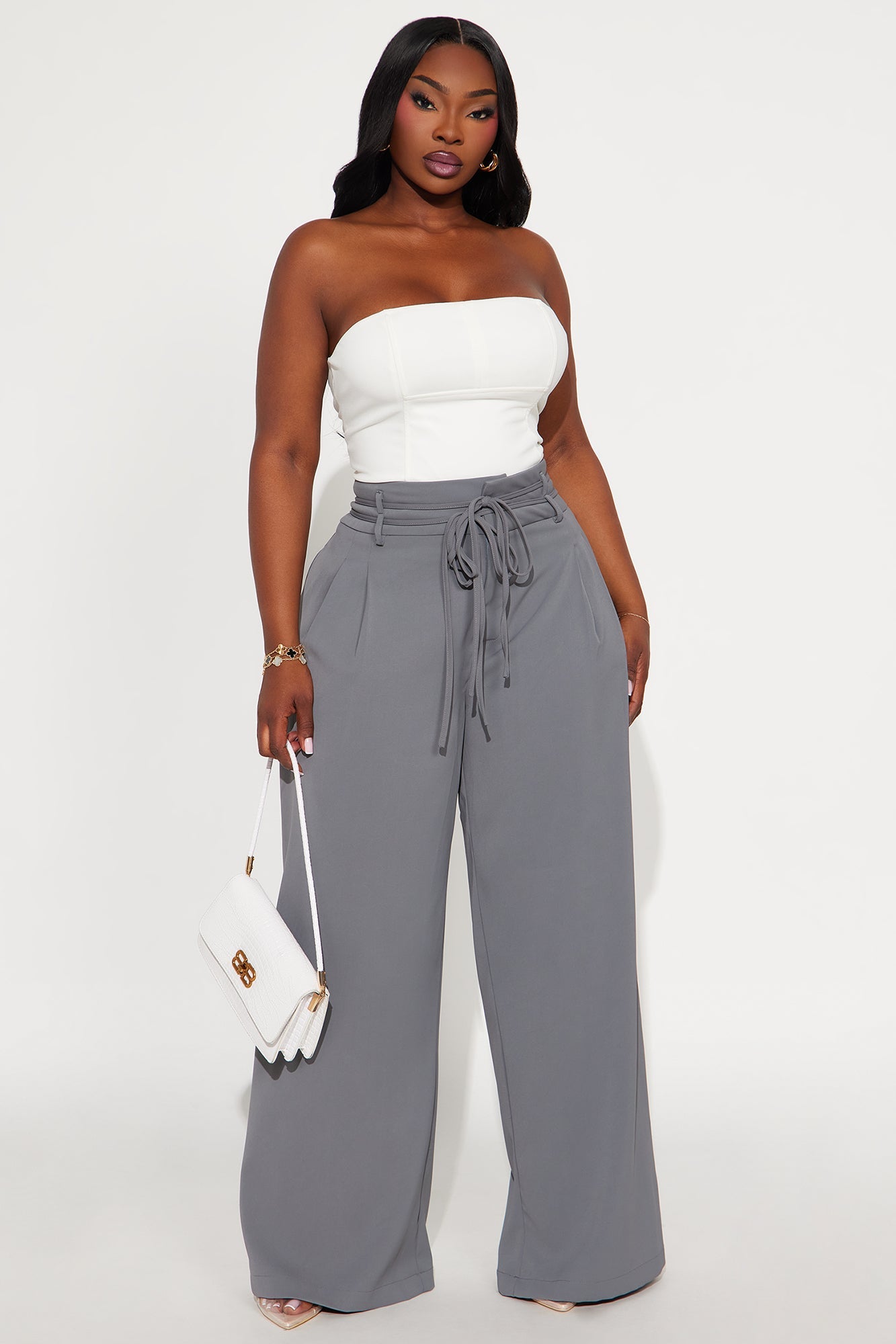 Always Ambitious Belted Trouser Pant 32″ - Grey