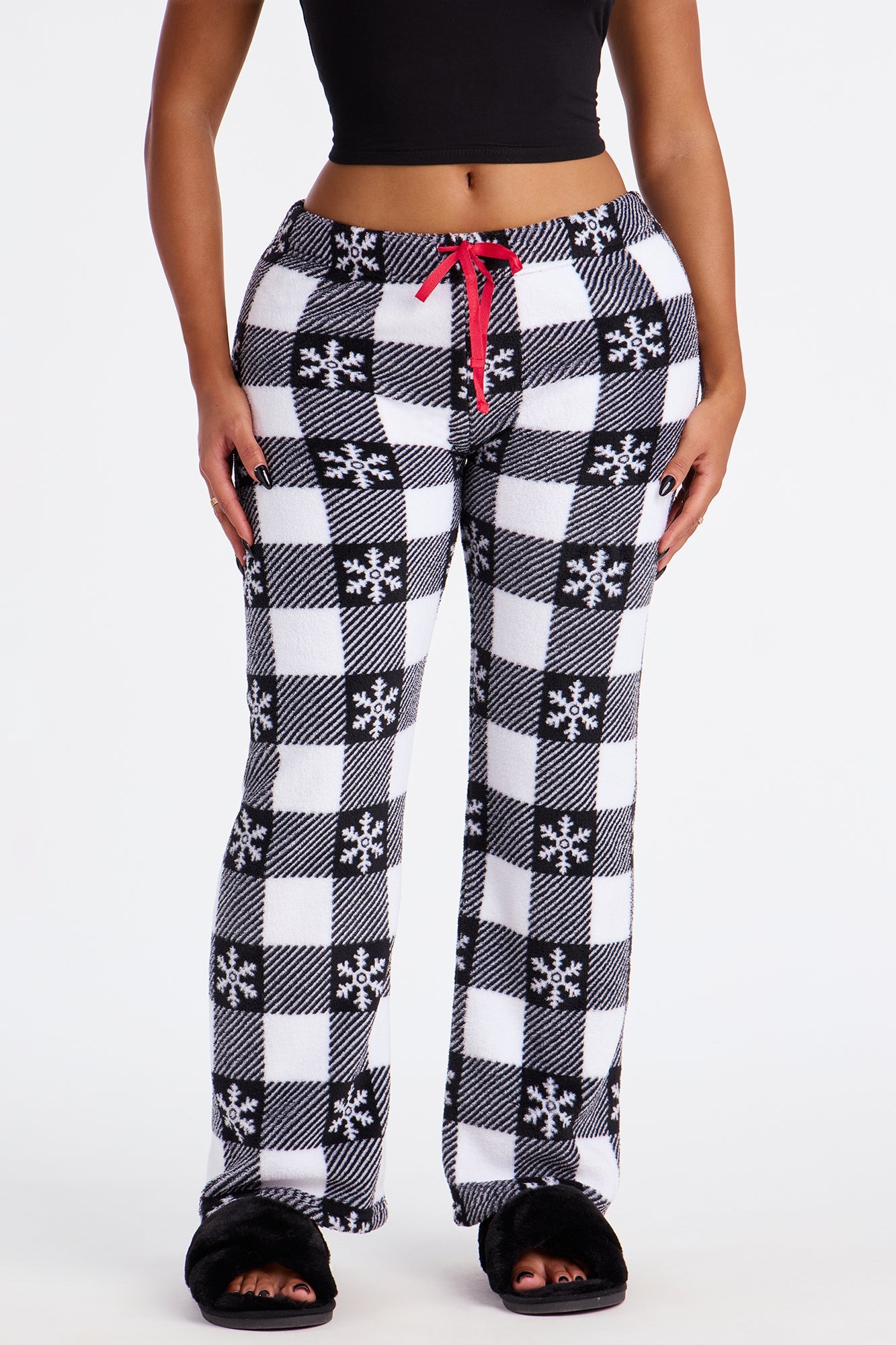 In The Snow Plush PJ Pants - Black/White