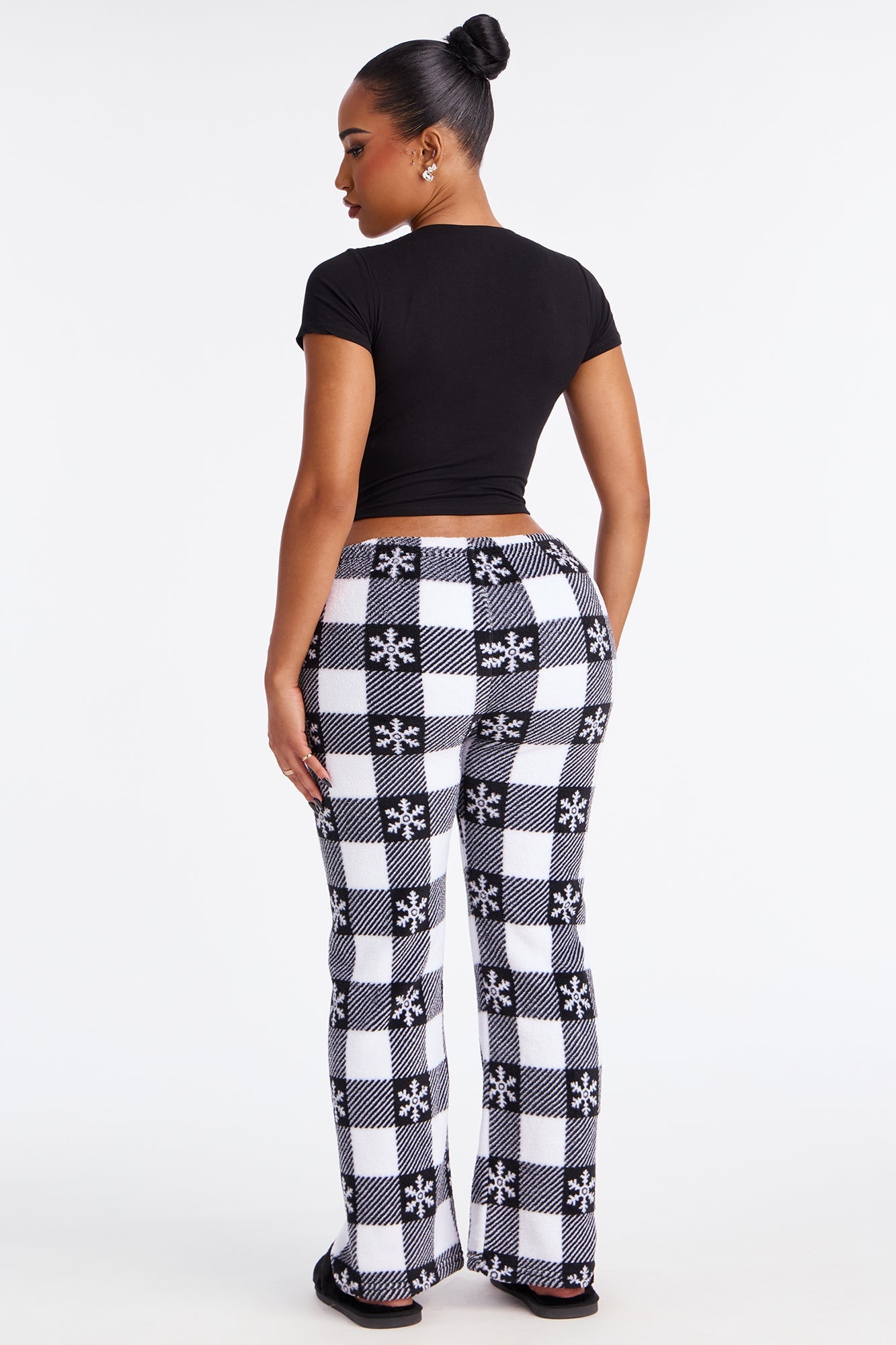 In The Snow Plush PJ Pants - Black/White
