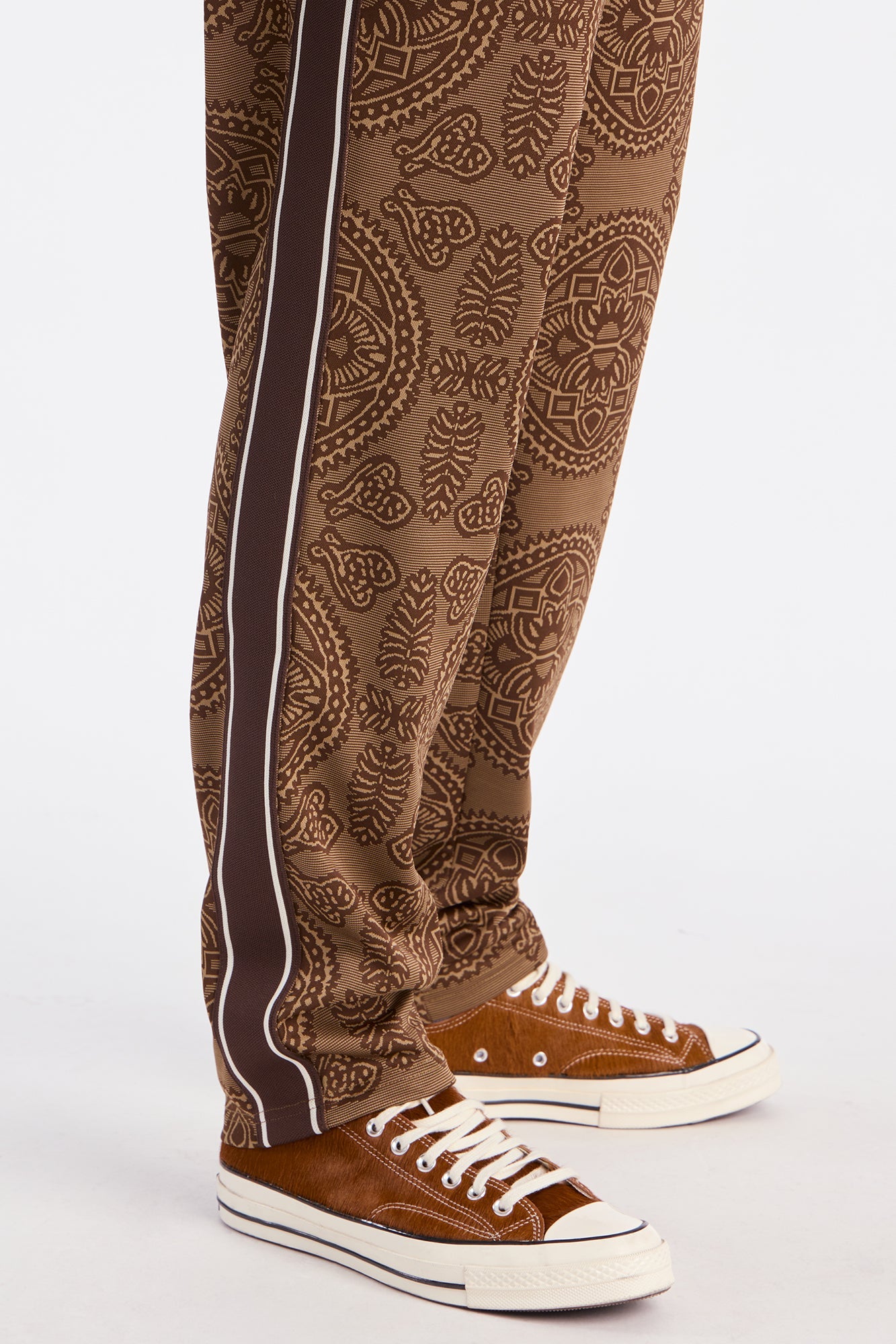 Slim All Over Jacquard Track Pant - Brown/combo