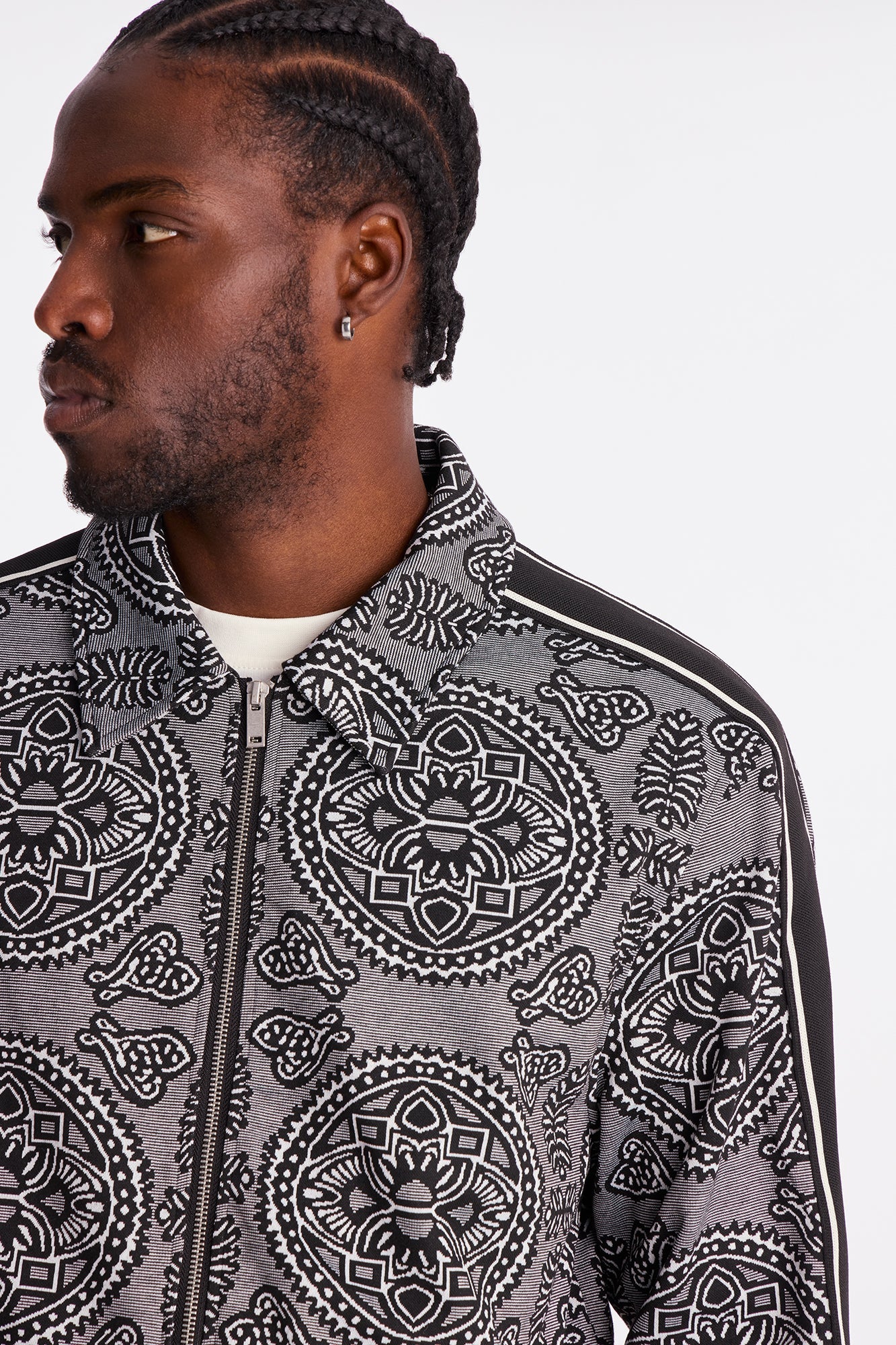 All Over Jacquard Track Jacket - Black/combo