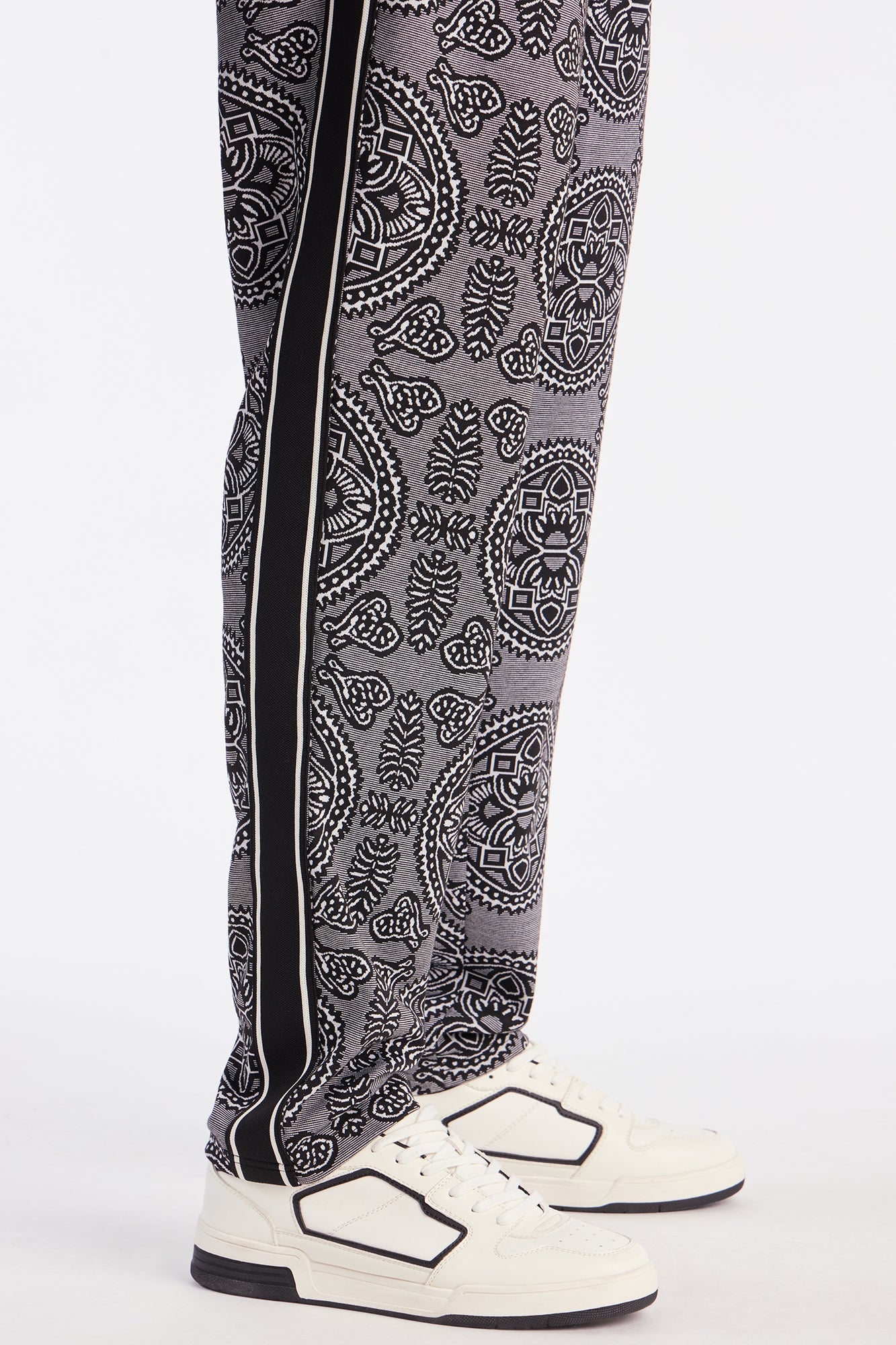 Slim All Over Jacquard Track Pant - Black/combo