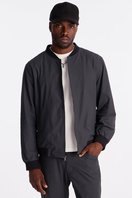 Cedric Stretch Bomber Jacket - Charcoal