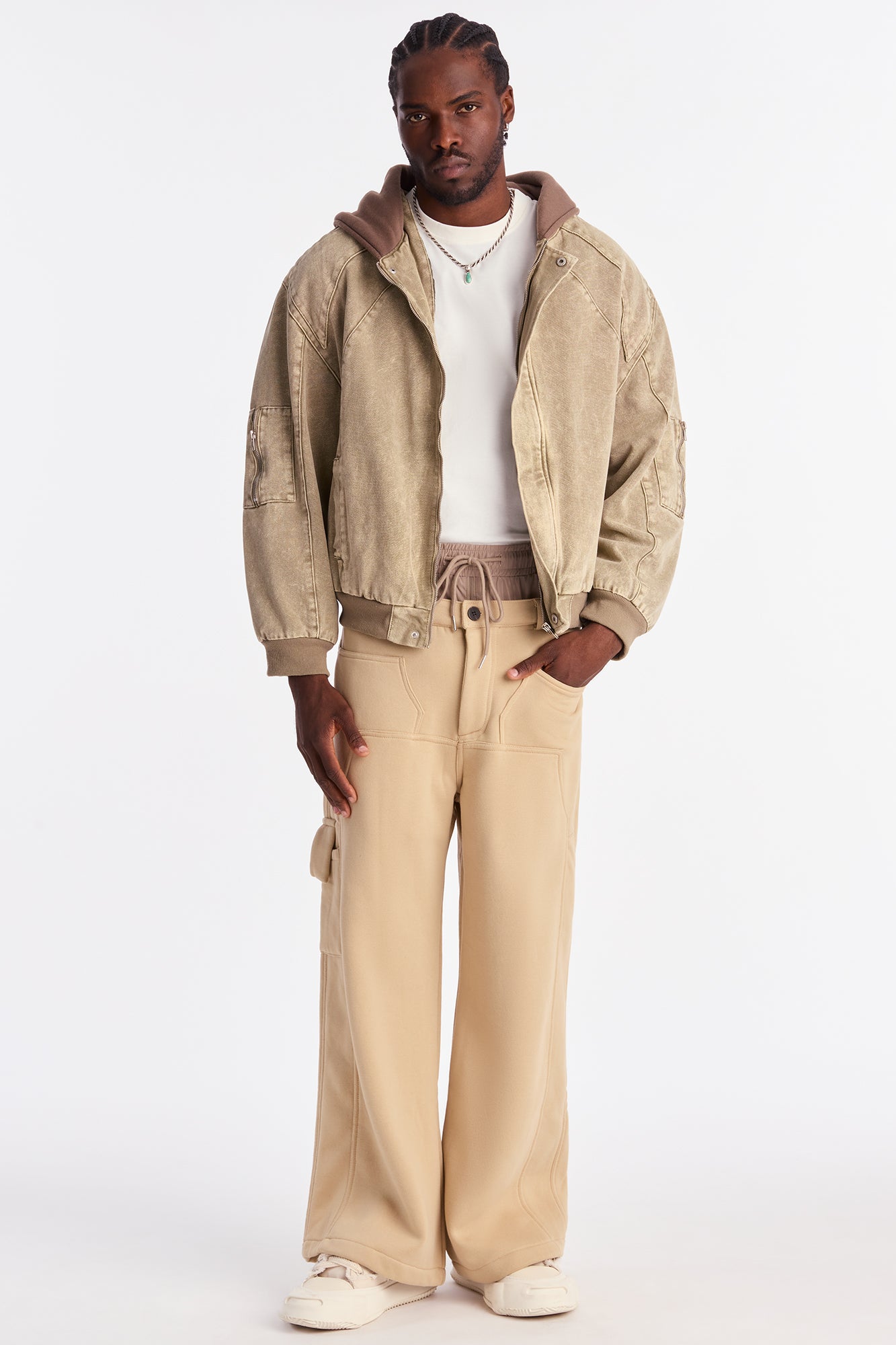 Baggy Cargo Street Mode Sweatpants - Taupe