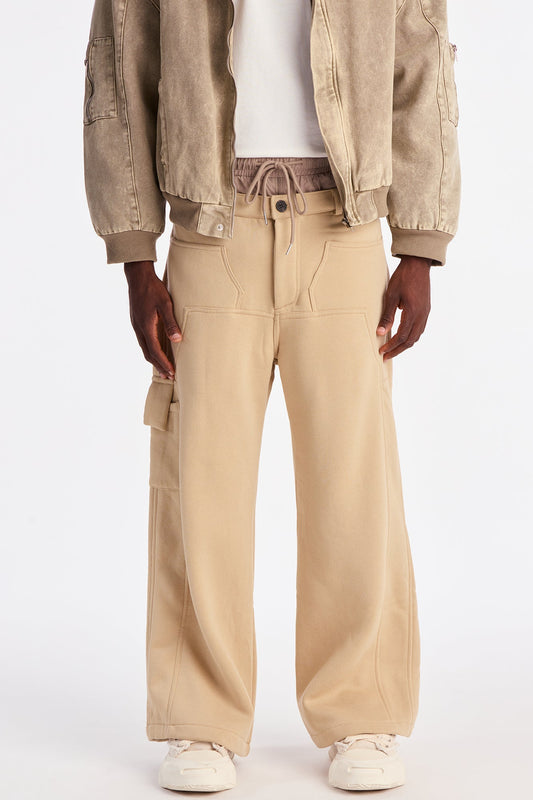 Baggy Cargo Street Mode Sweatpants - Taupe