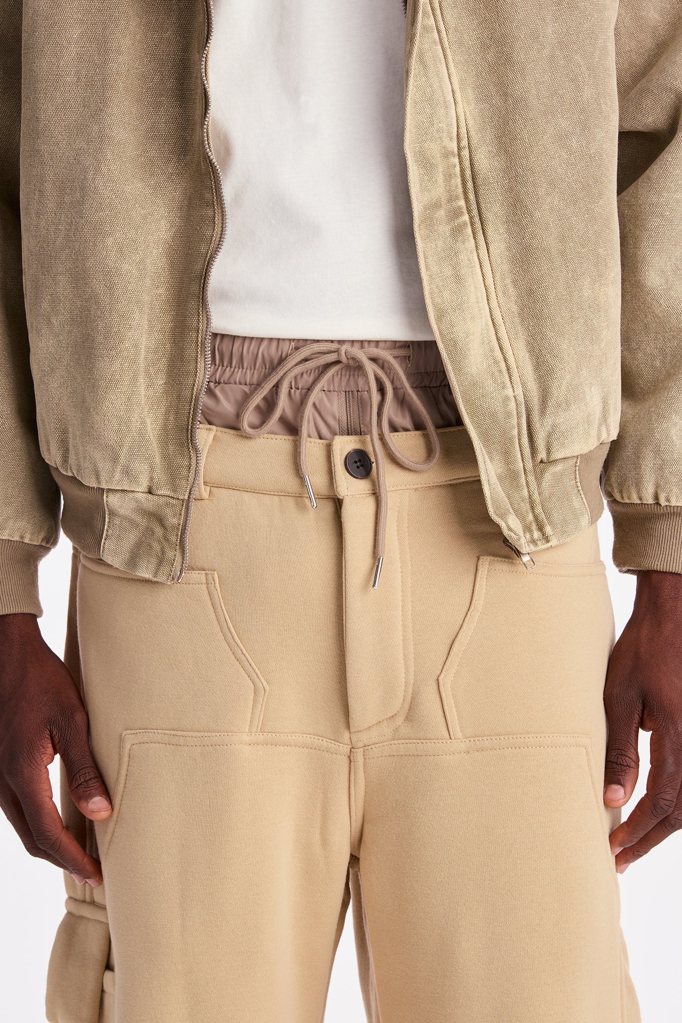 Baggy Cargo Street Mode Sweatpants - Taupe