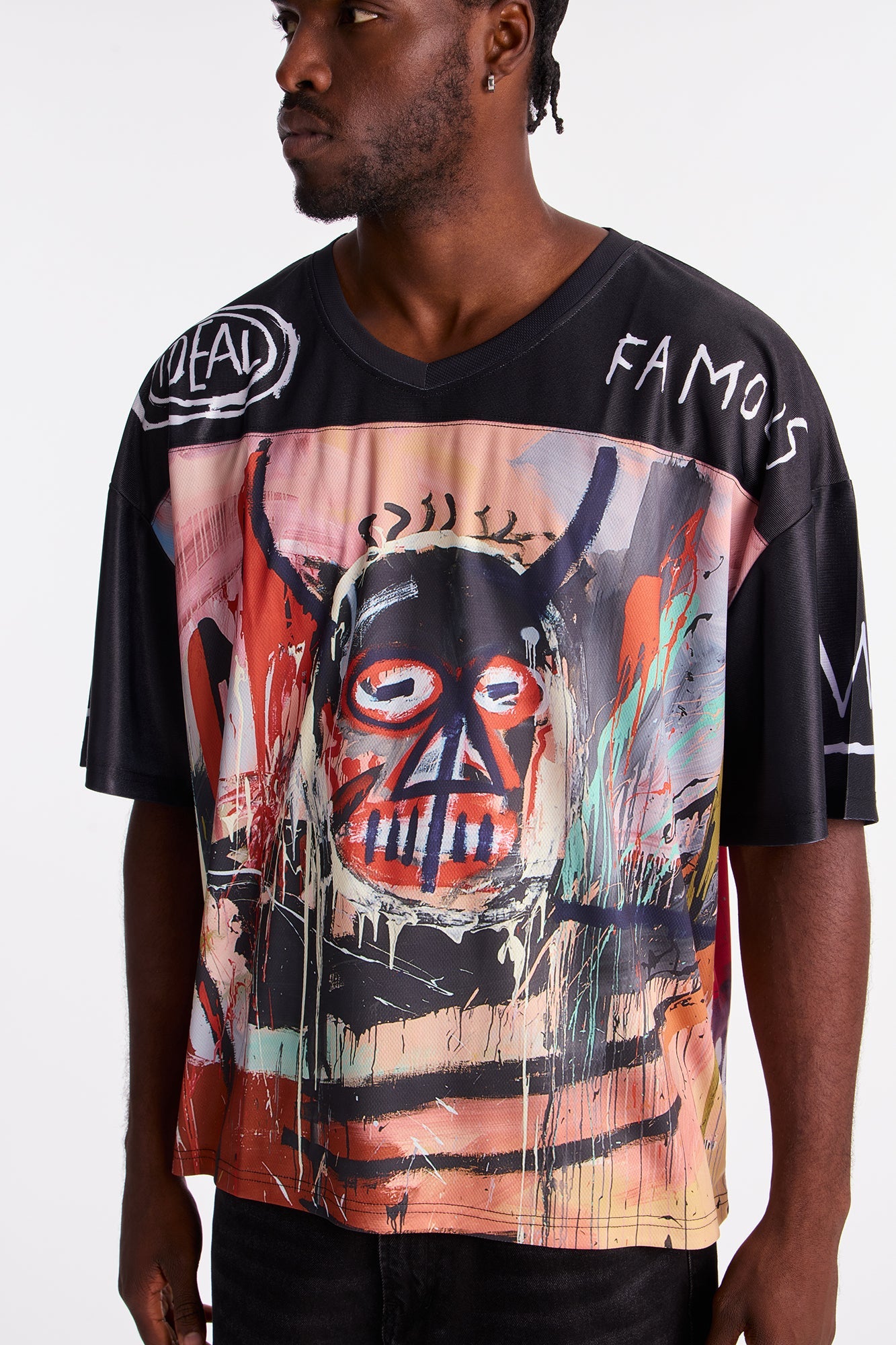 Basquiat Short Sleeve Football Jersey - Black/combo