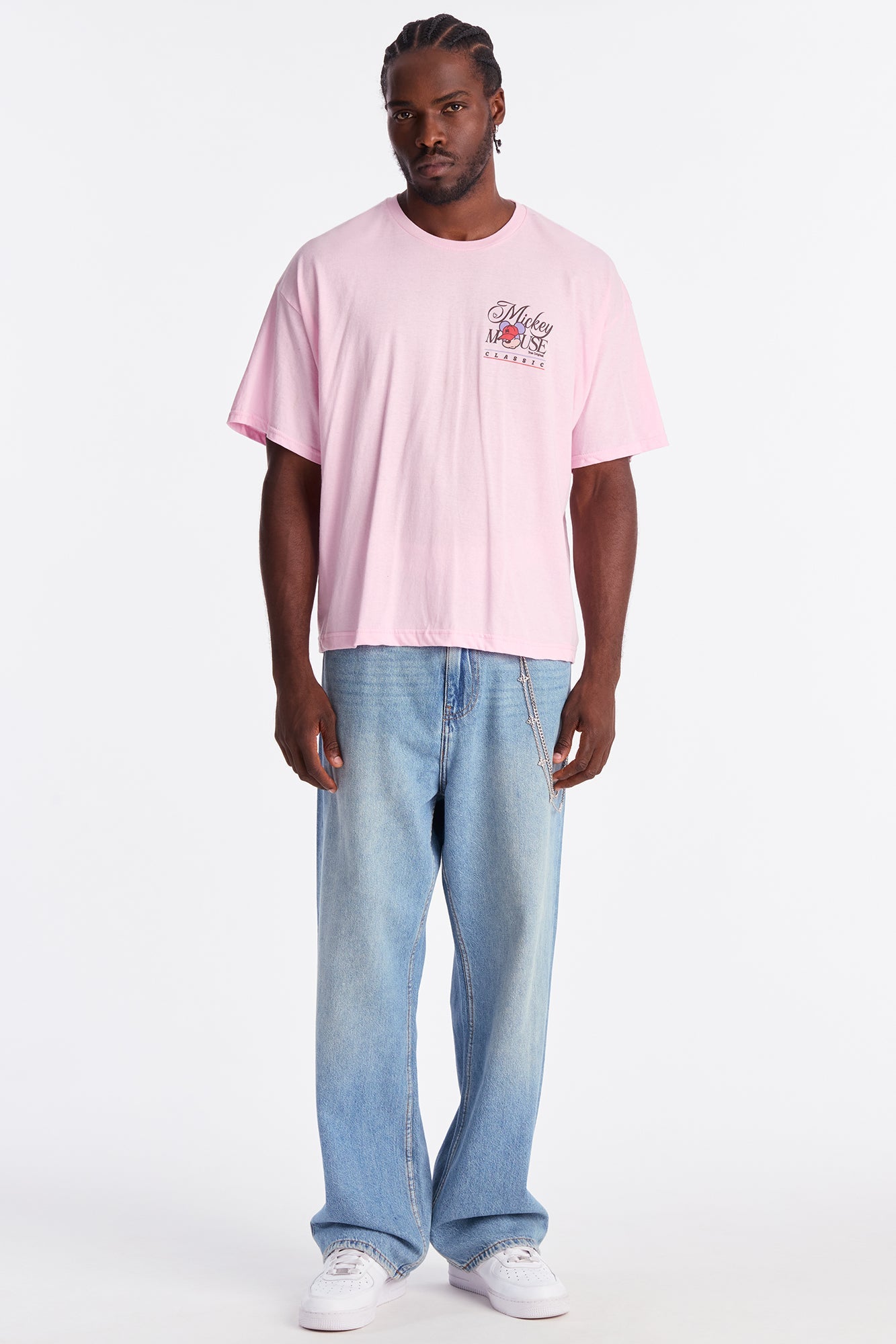 Disney Mickey Mouse Classic Boxy Short Sleeve Tee - Pink