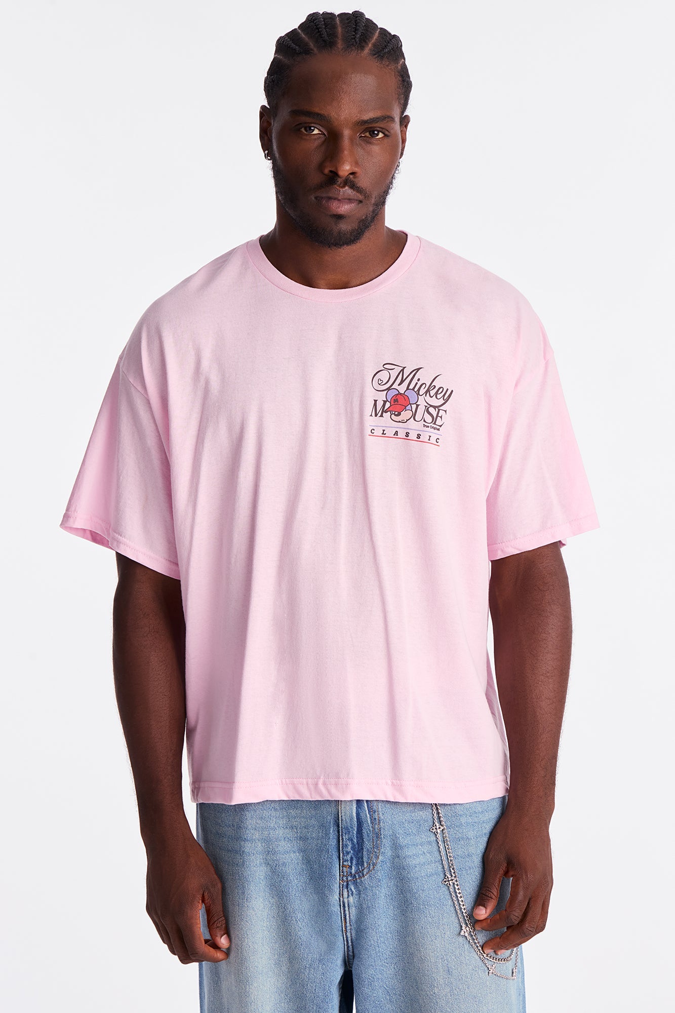 Disney Mickey Mouse Classic Boxy Short Sleeve Tee - Pink