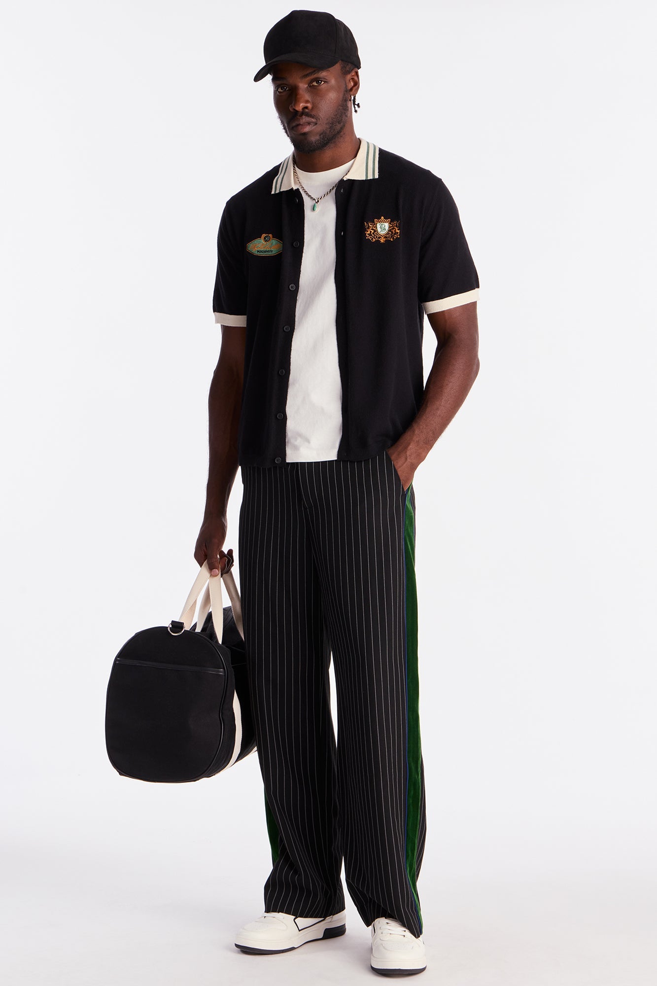 Baggy Elevated Side Stripe Trouser - Black/combo