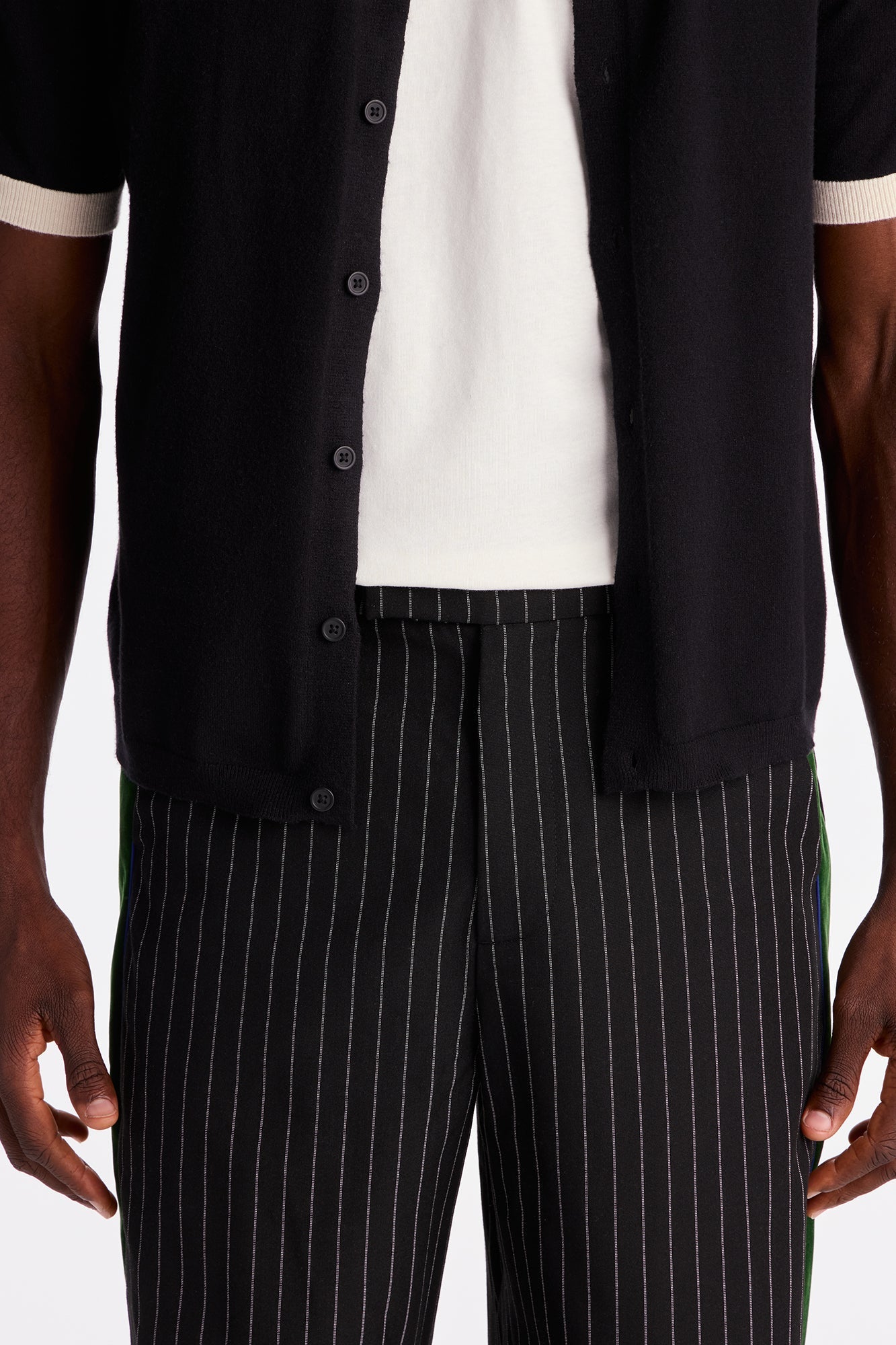 Baggy Elevated Side Stripe Trouser - Black/combo