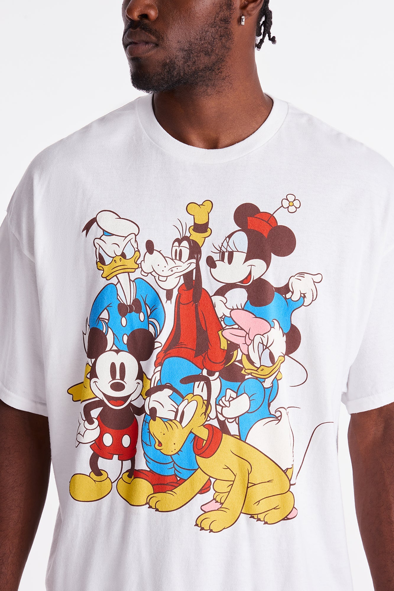 Disney Mickey And Friends Boxy Short Sleeve Tee - White