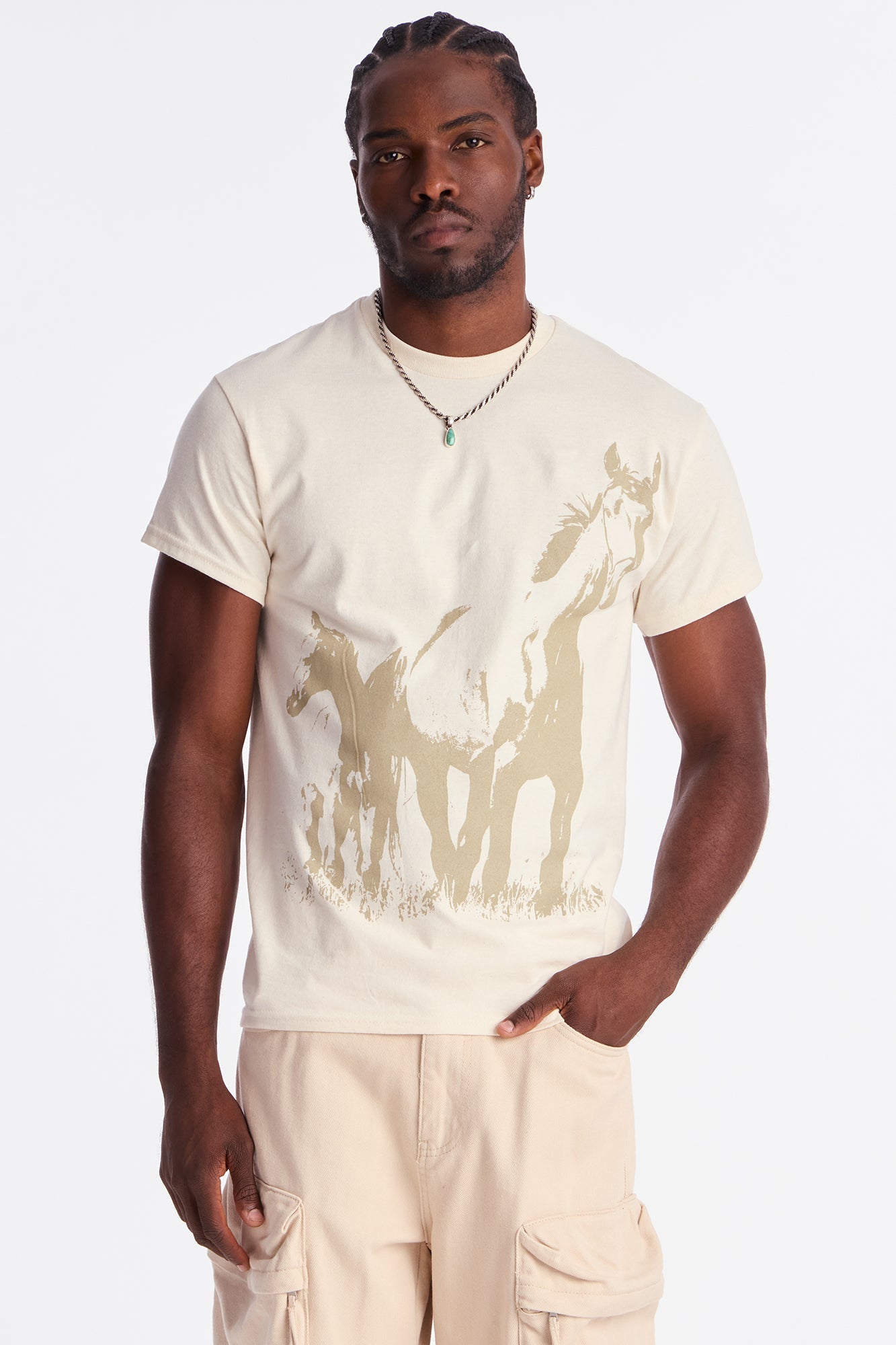 Wild West Stallions Short Sleeve Tee - Natural