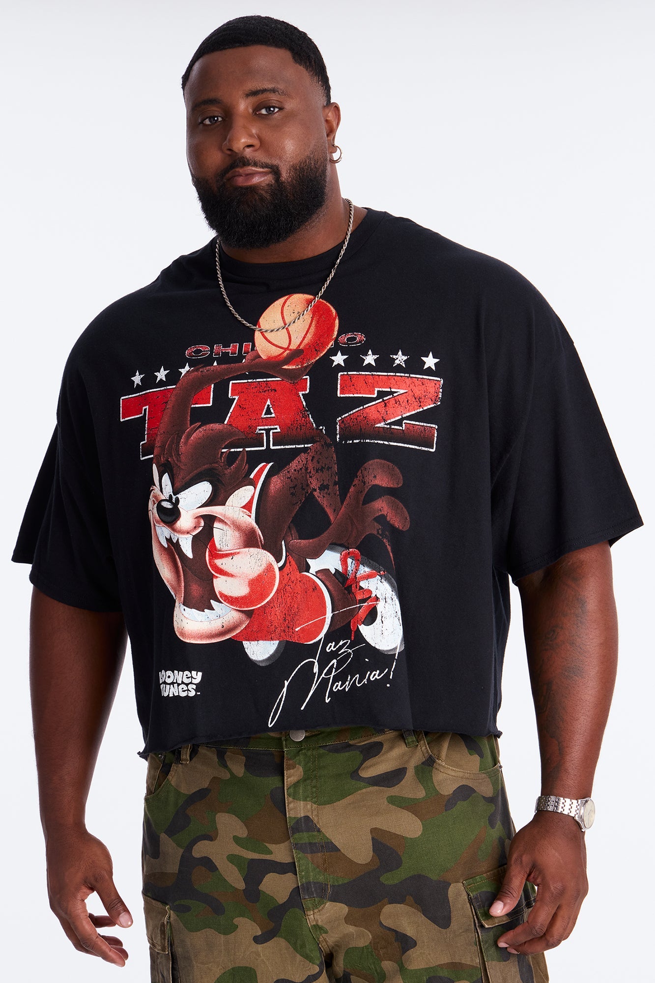 Looney Tunes Chicago Taz Short Sleeve Tee - Black
