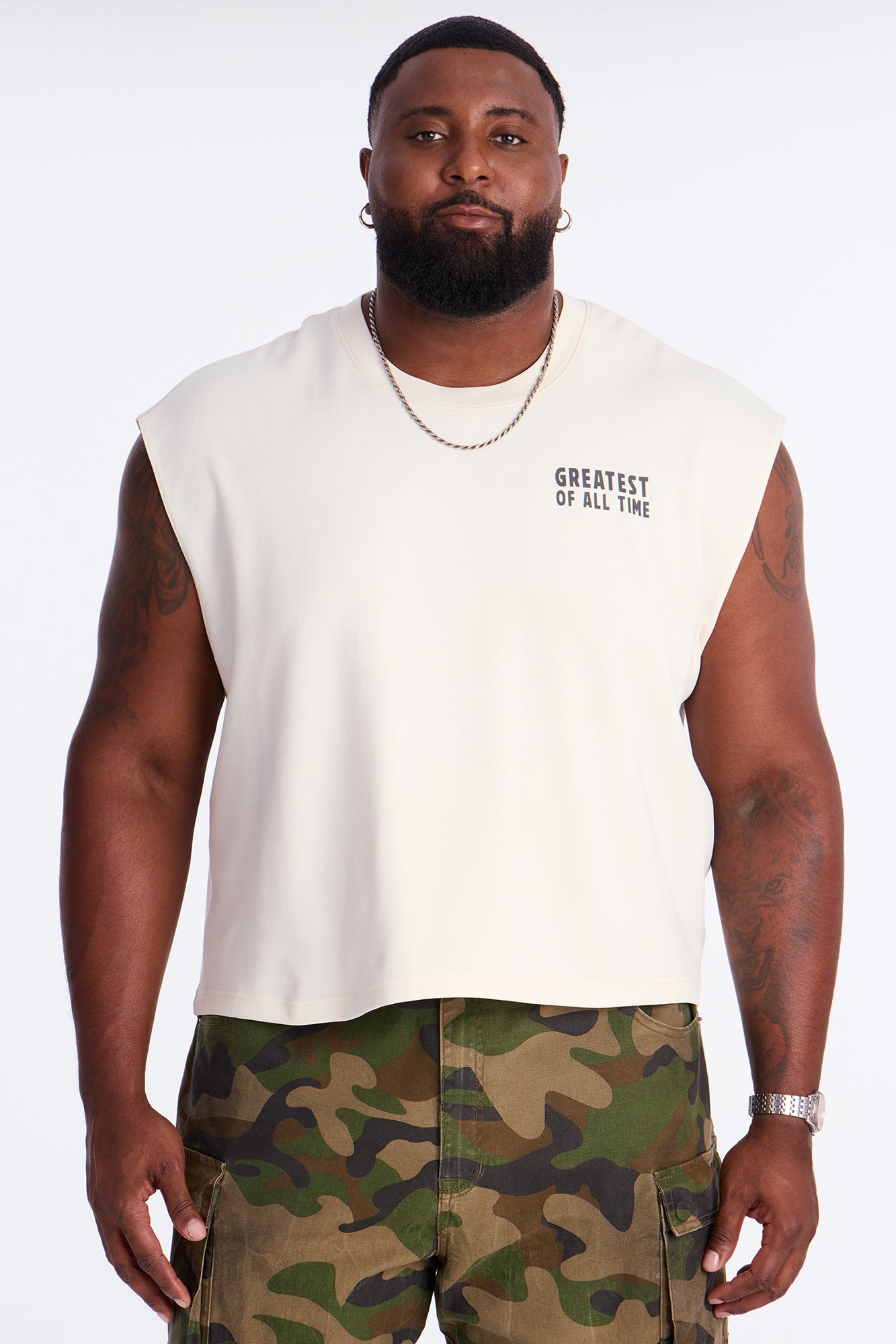Greatest Of All Time Muscle Tee - Cream