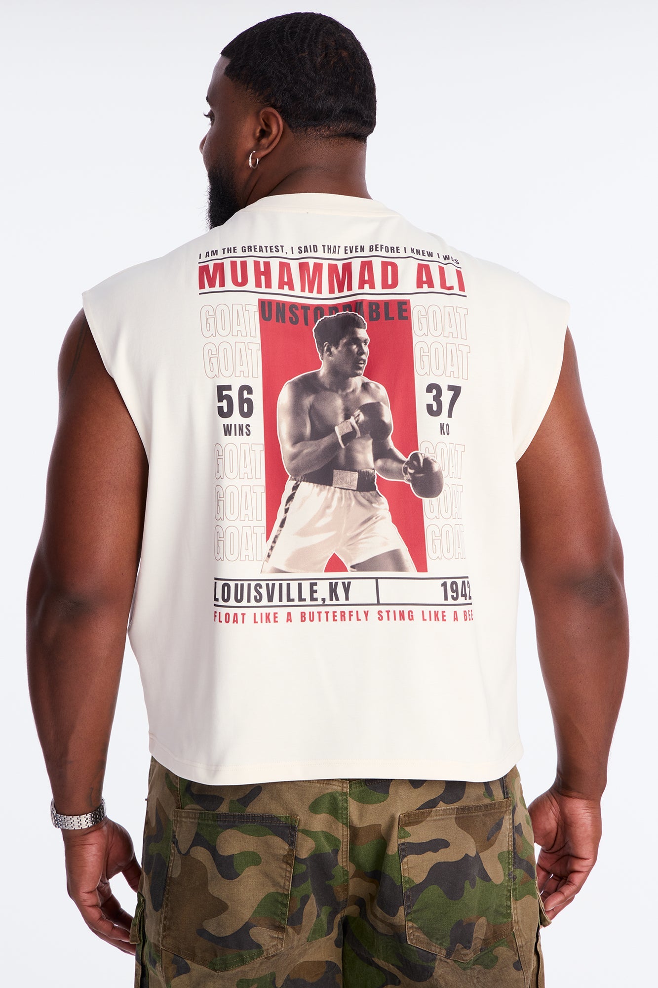 Greatest Of All Time Muscle Tee - Cream
