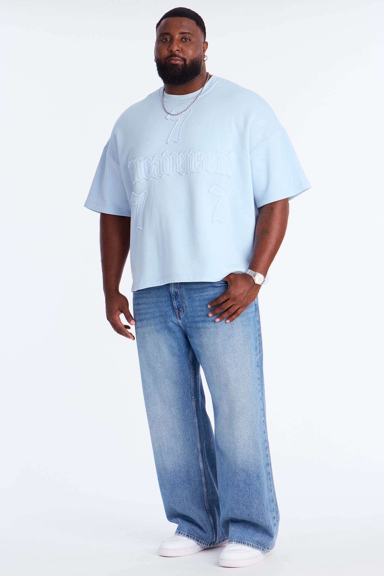 Relaxed Heavensent 777 Short Sleeve Tee - Blue/combo