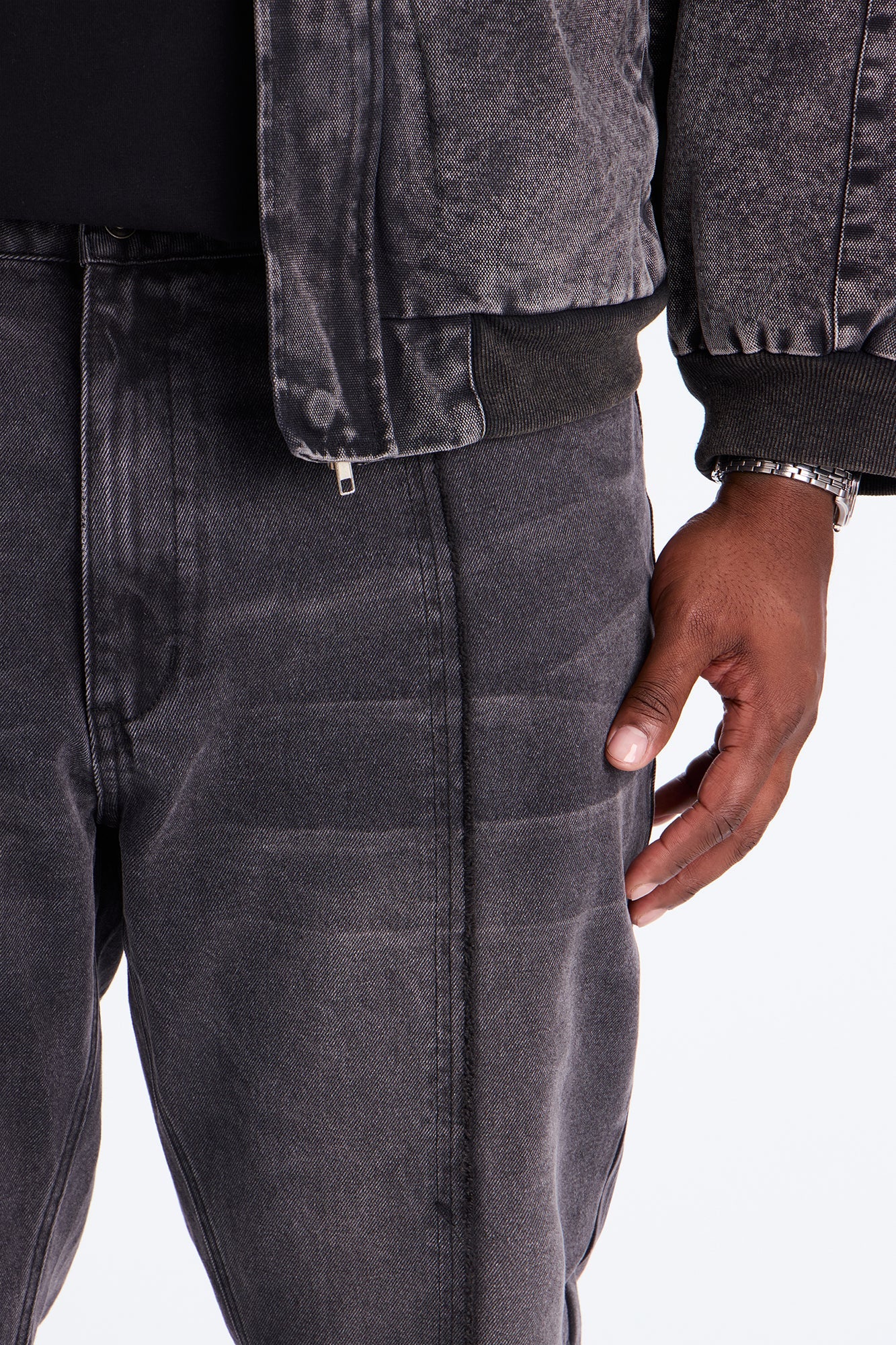 Stacked Slim Flare Panel Time Jeans - Black Wash