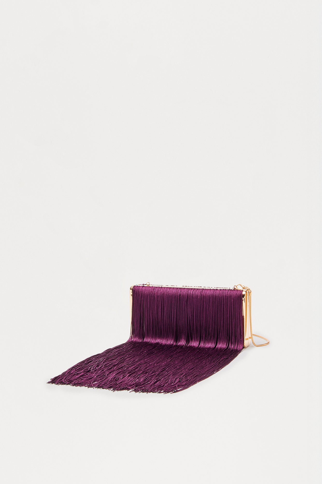 Crimson Sway Feather Clutch - Burgundy
