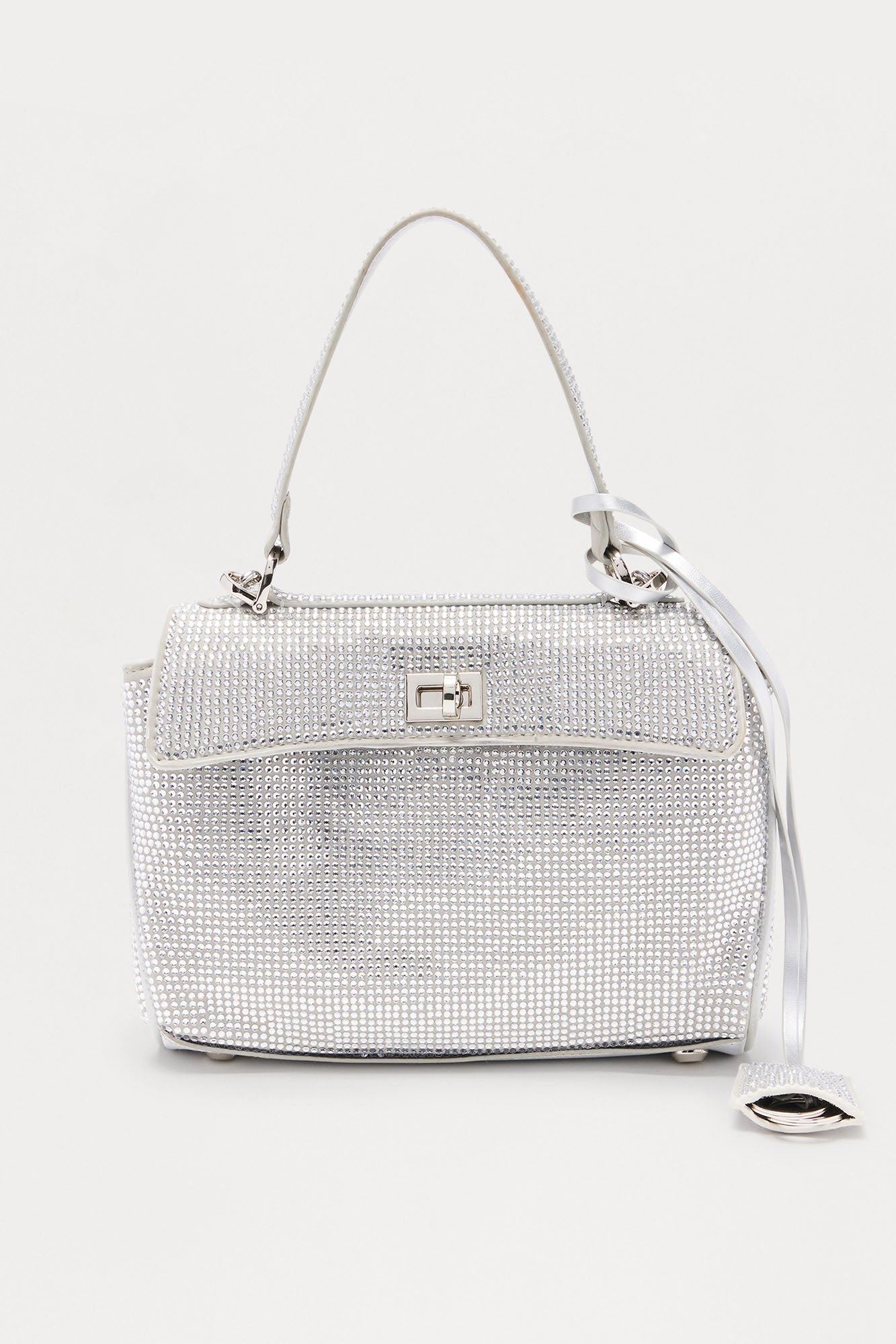 Extra Snazzy Rhinestone Handbag - Silver