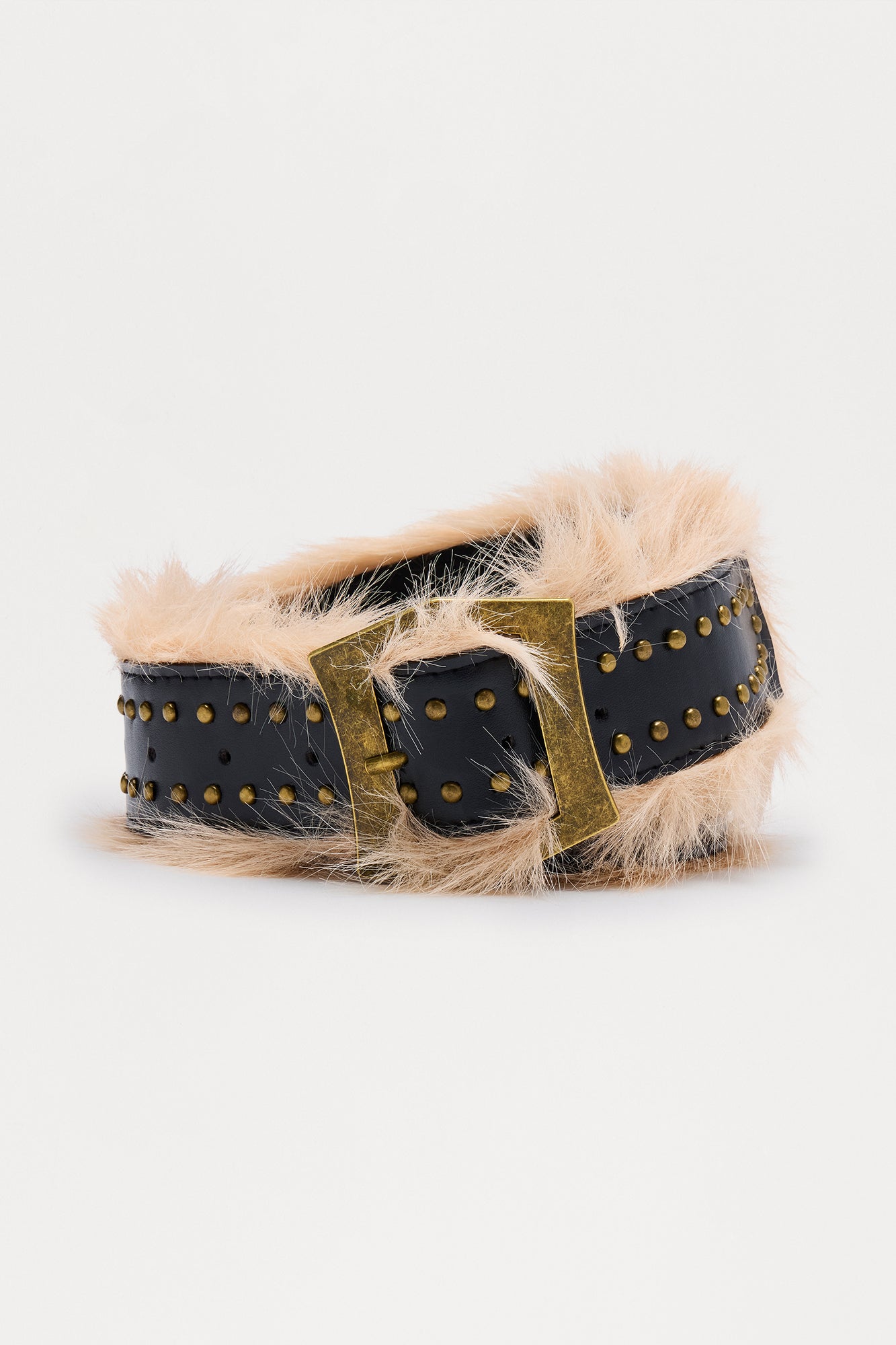 Could Never Be Faux Fur Belt - Black/combo