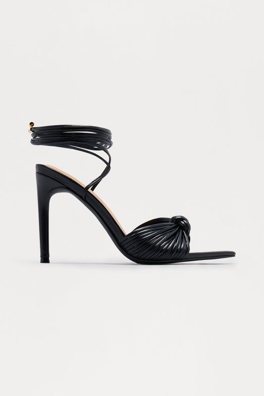 Jadelyn Wrap Up Stiletto Heels - Black