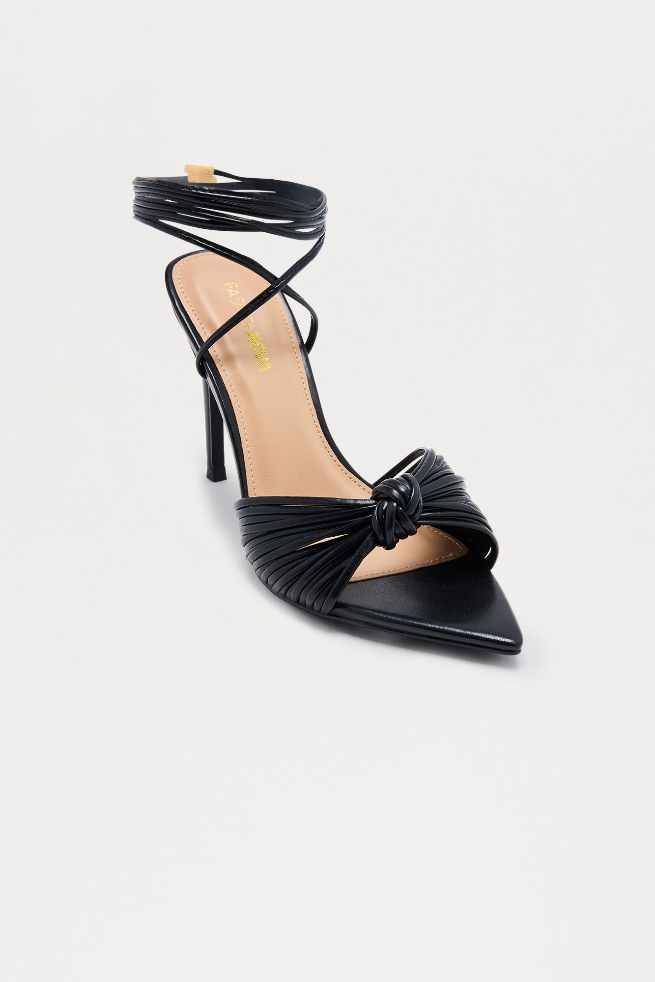 Jadelyn Wrap Up Stiletto Heels - Black