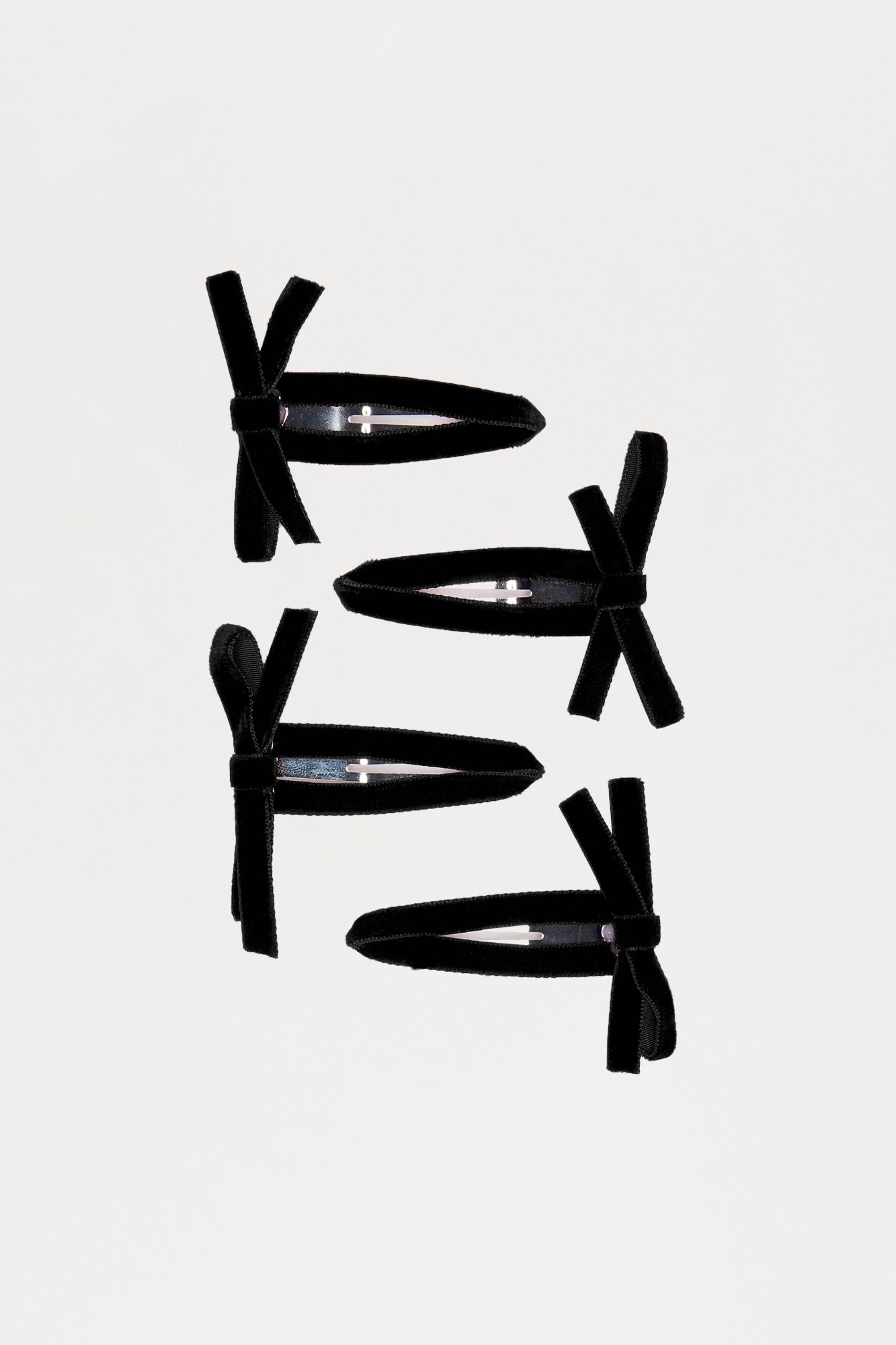 Sweetest Girl Velvet 4 Piece Hair Clips - Black