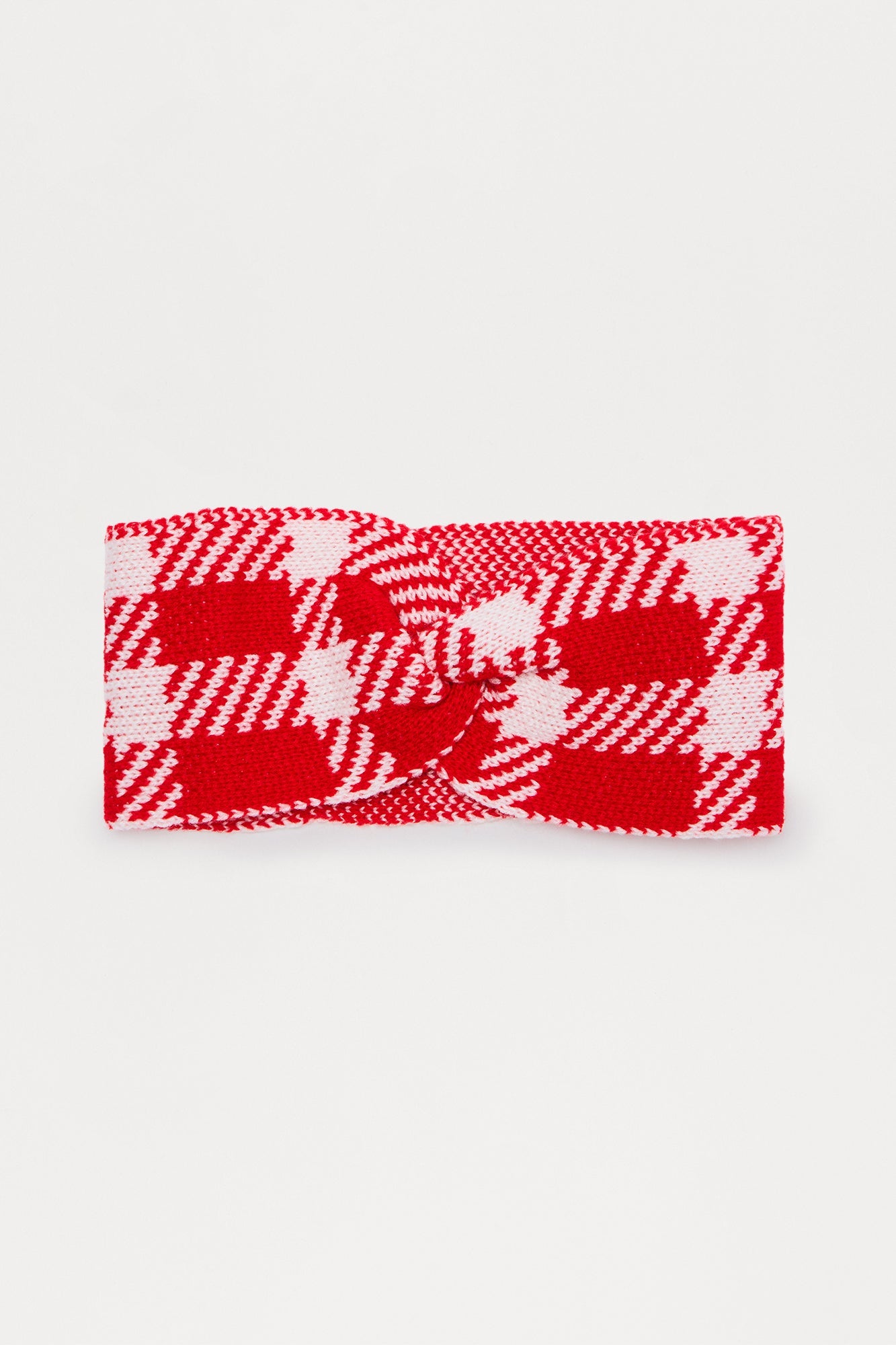 Houndstooth Headband - Red/White