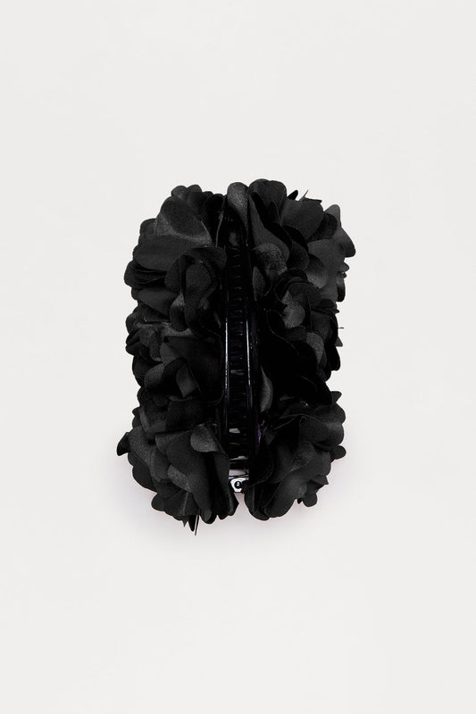 Beauty Of The Night Floral Claw Clip - Black
