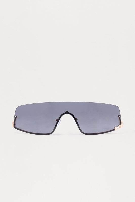 Infinity Edge Shield Rimless Sunglasses - Black