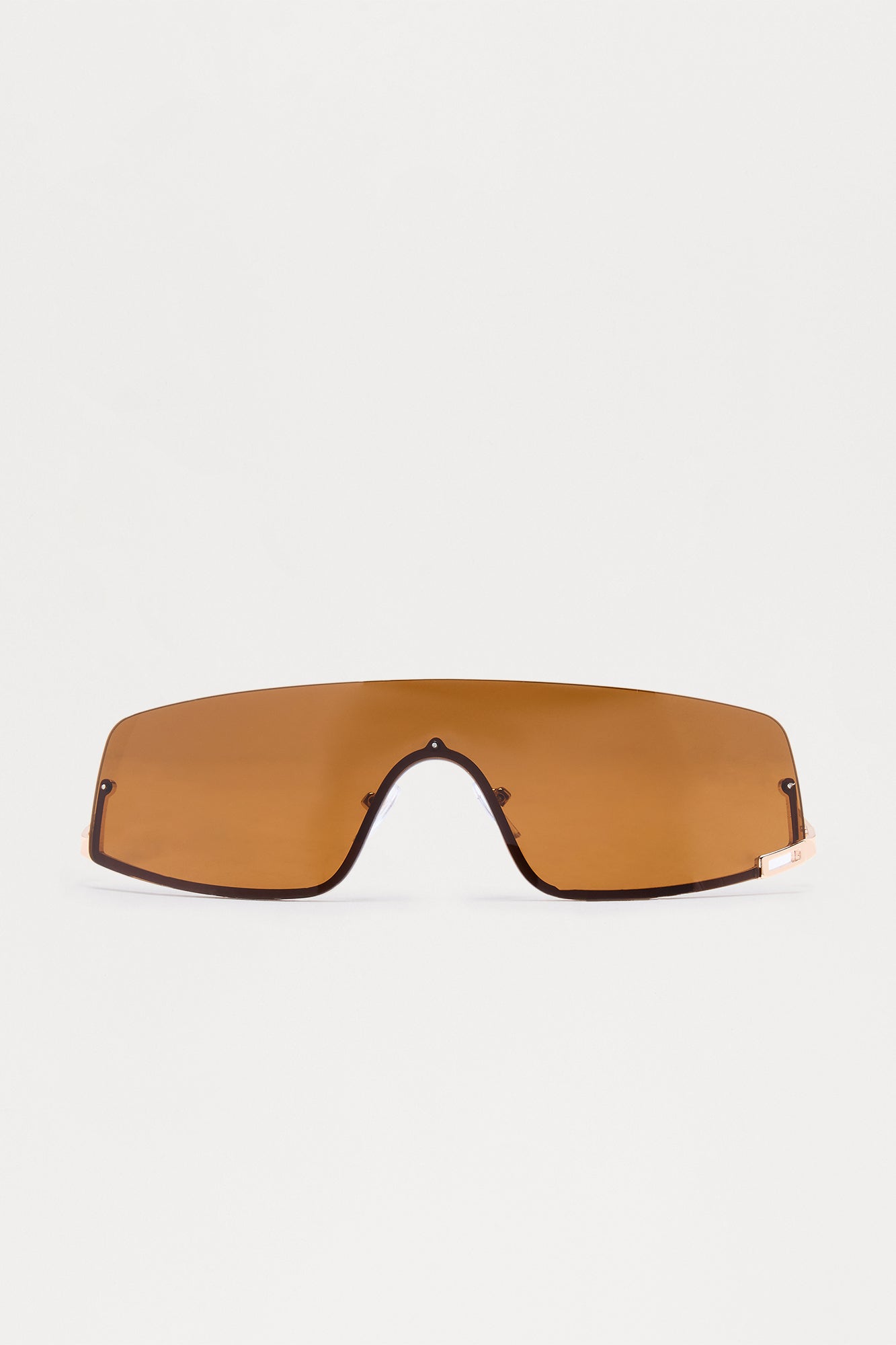 Infinity Edge Shield Rimless Sunglasses - Brown