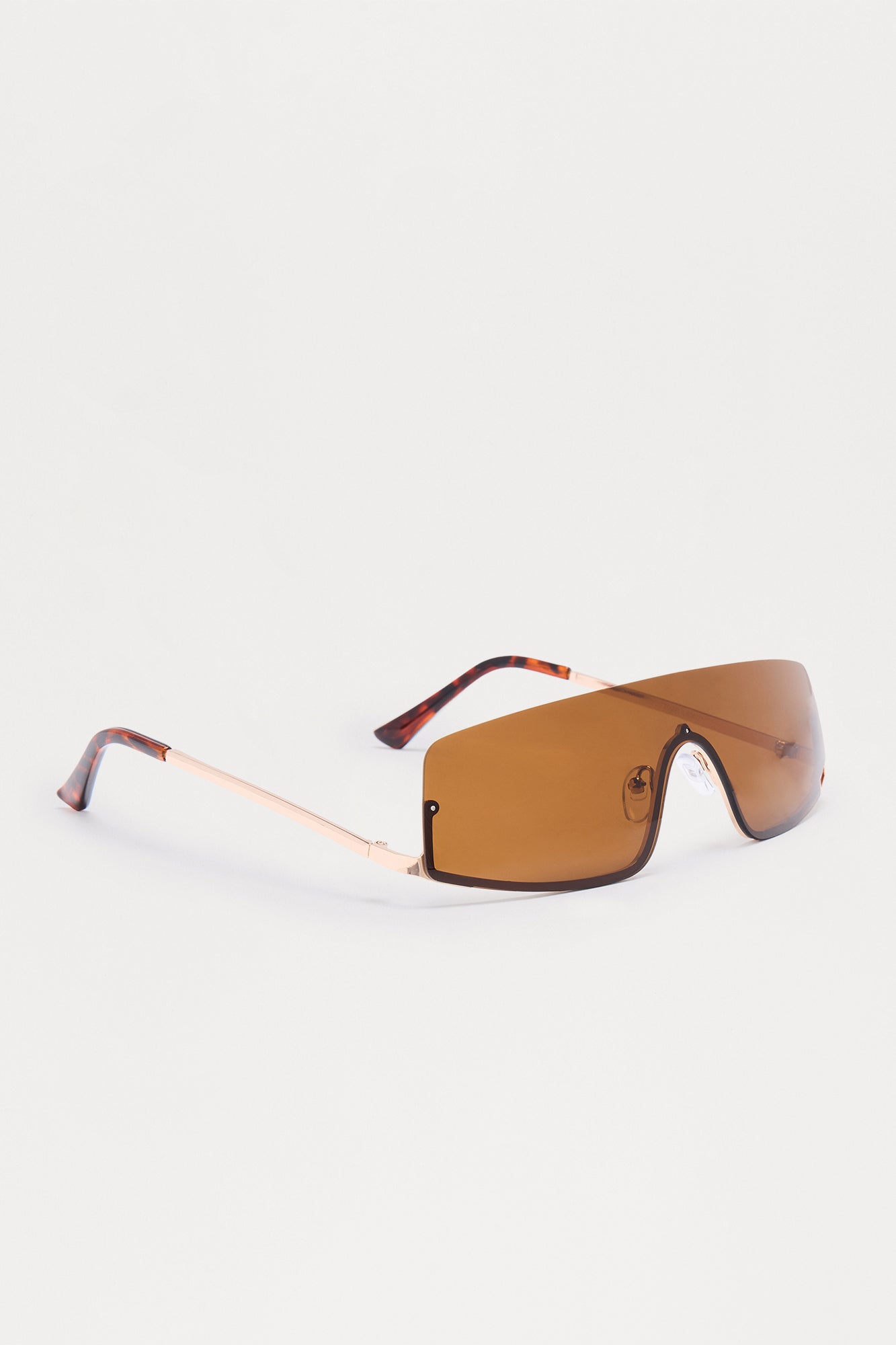 Infinity Edge Shield Rimless Sunglasses - Brown
