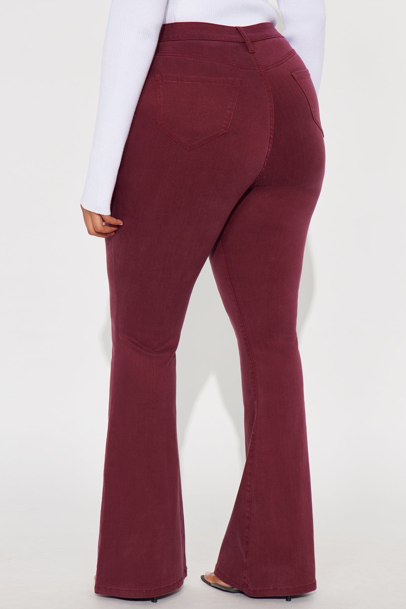 Deep In My Soul Flare Jeans - Burgundy