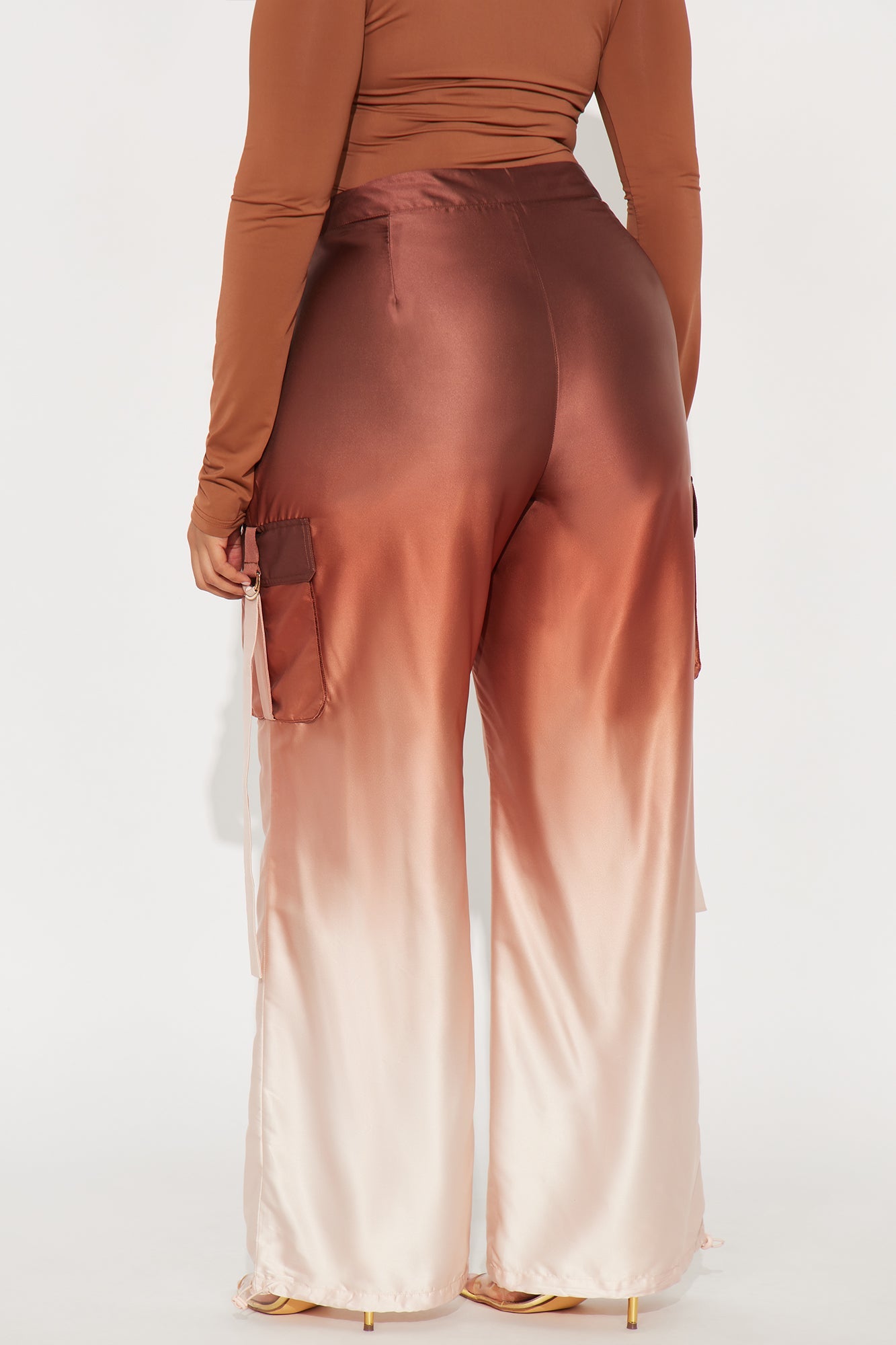 City Sunsets Ombre Satin Jogger Pant 32″ - Brown/combo