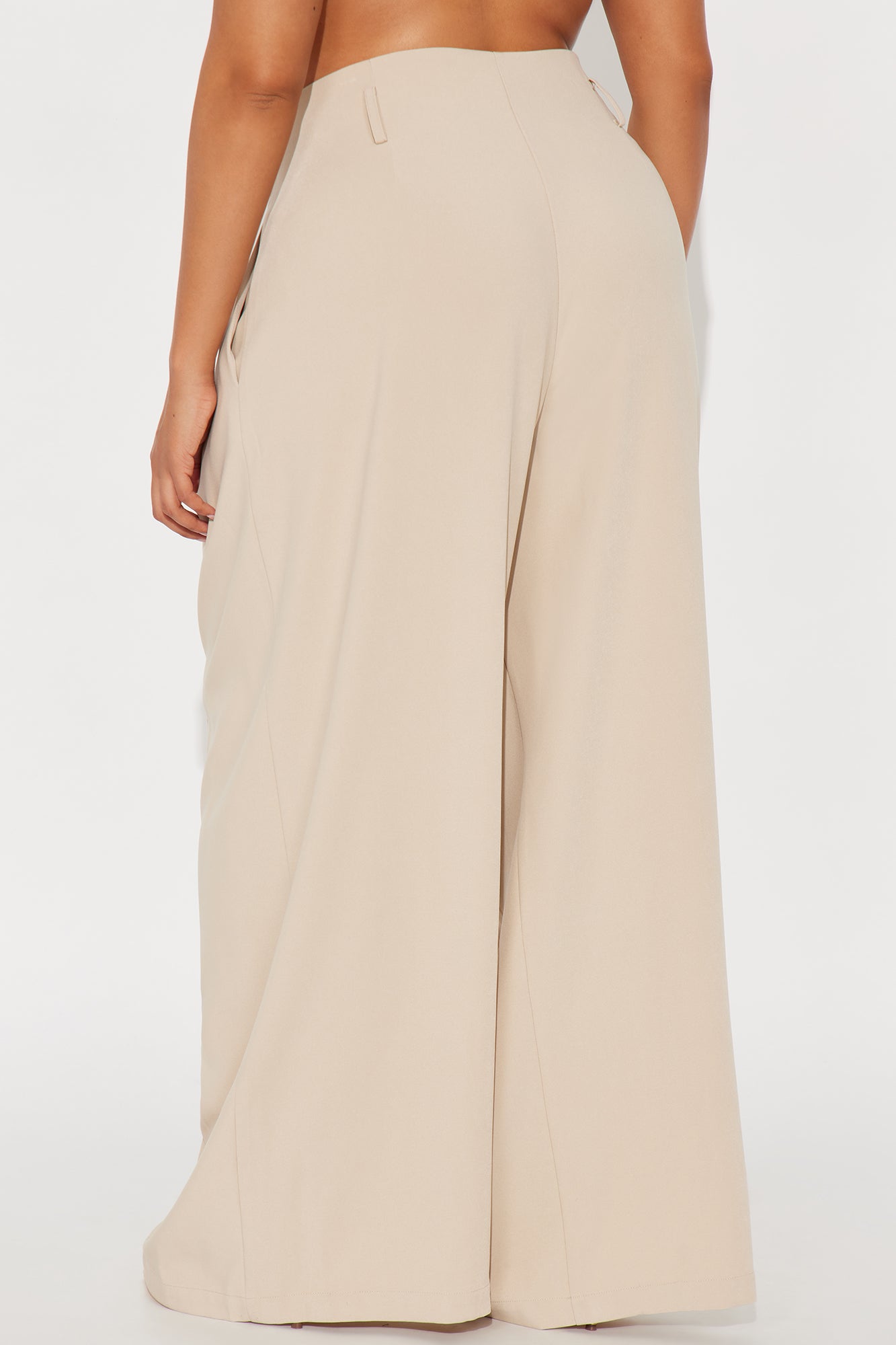 End Of Time Wide Leg Belted Trousers 33″ - Stone